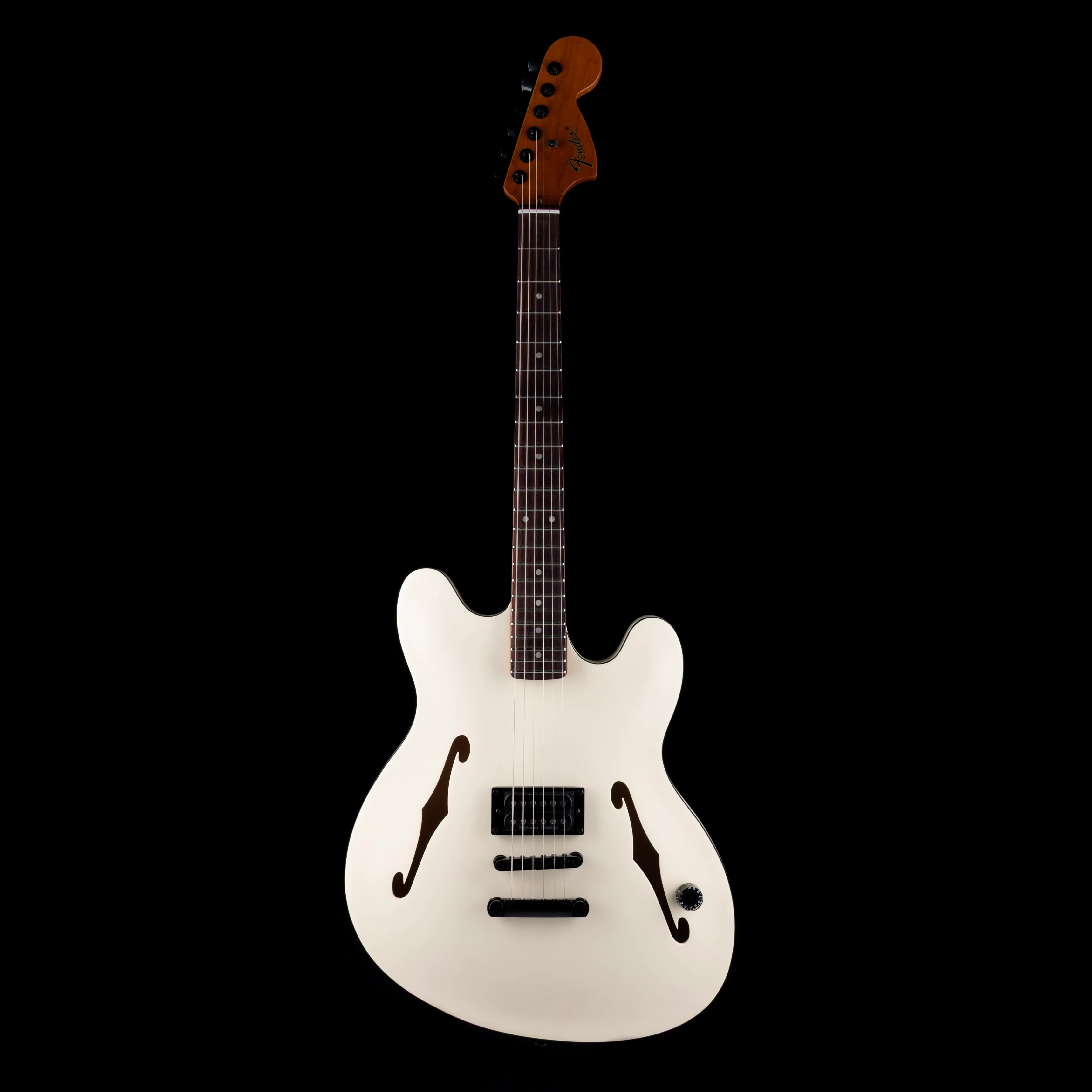 Pre Owned Fender Tom DeLonge Semi Hollow Starcaster Electric Guitar Olympic White With Gig Bag - Image 2