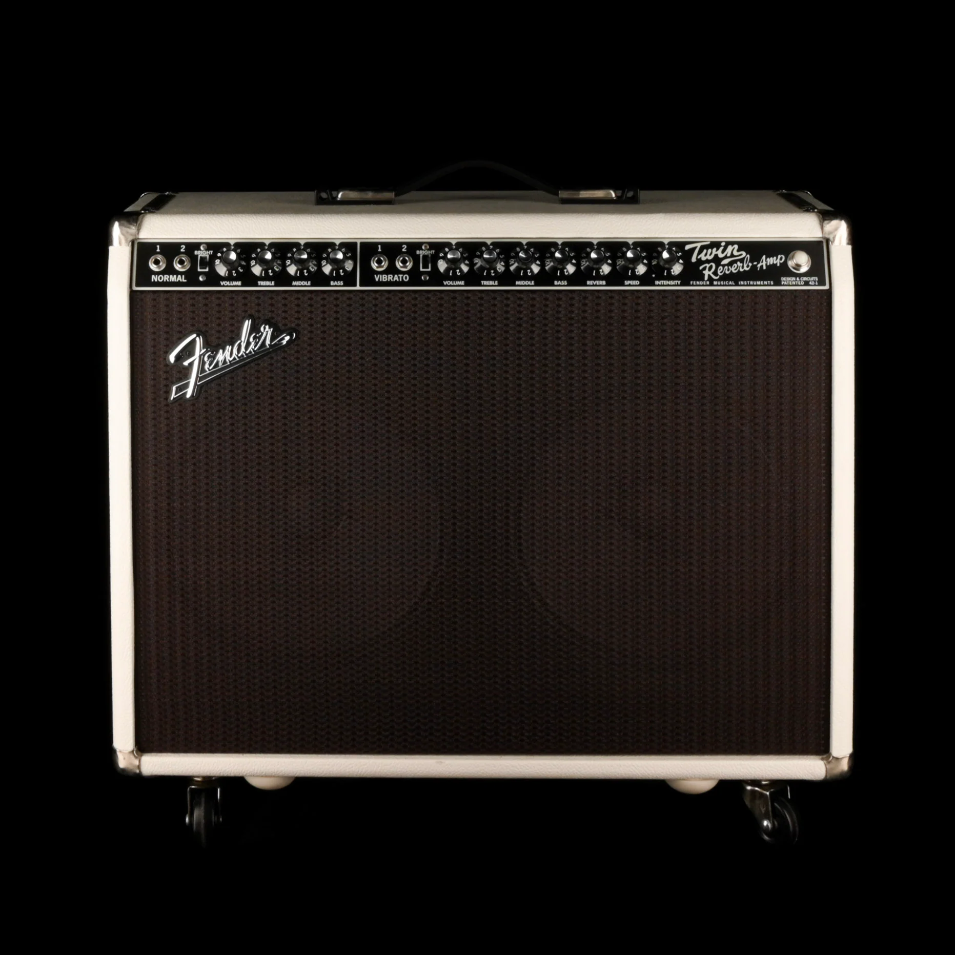 Pre Owned Fender Limited Edition Hot White Bronco '65 Twin Reverb Reissue Guitar Amp Combo with Footswitch and Cover