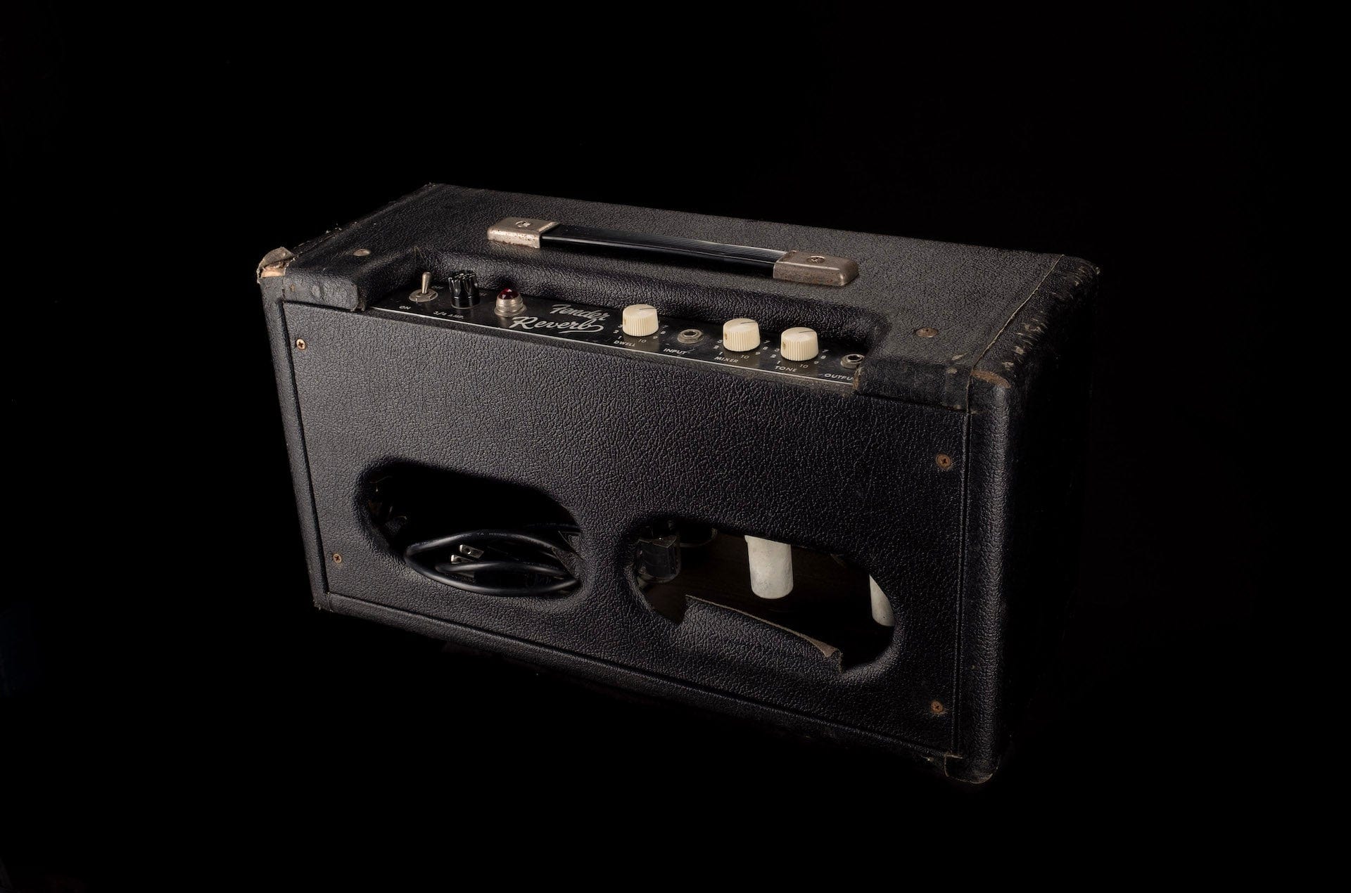 Vintage 1963 Fender Reverb Tank - Black Tolex - Image 11