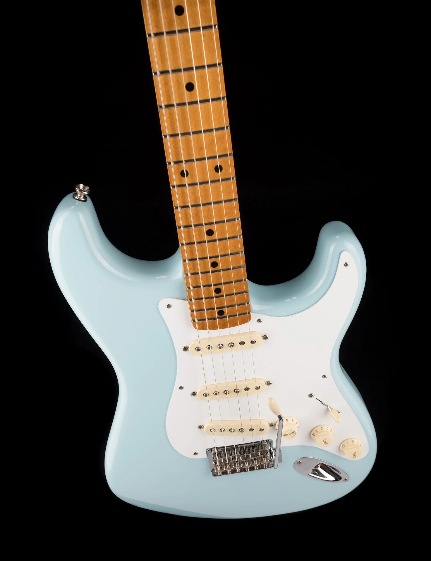 Pre Owned 2019 Fender Vintera 50’s Modified Strat Daphne Blue With Gig Bag - Image 4