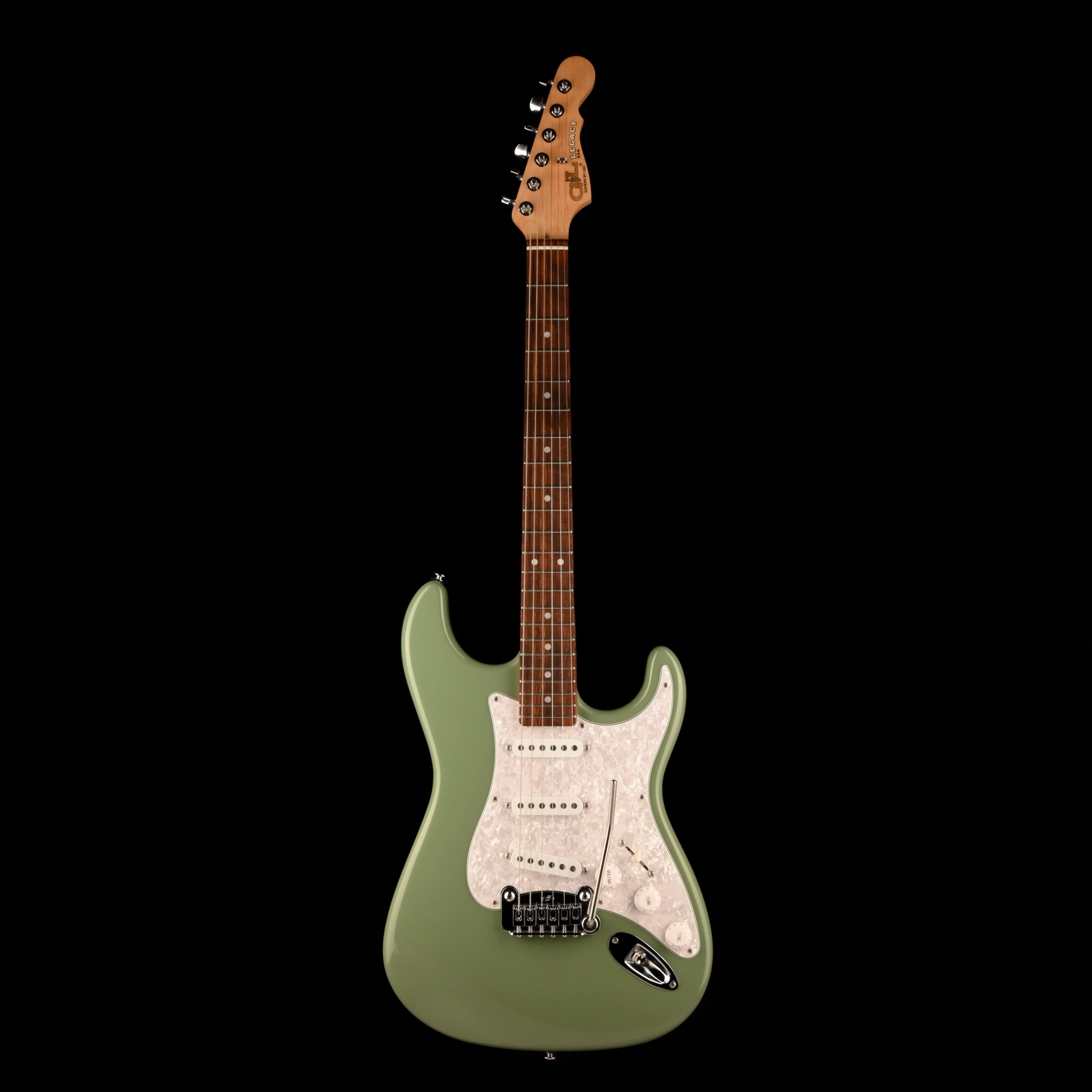 Pre Owned G&L Fullerton Deluxe Legacy Matcha Green Electric Guitar With Gig Bag - Image 2
