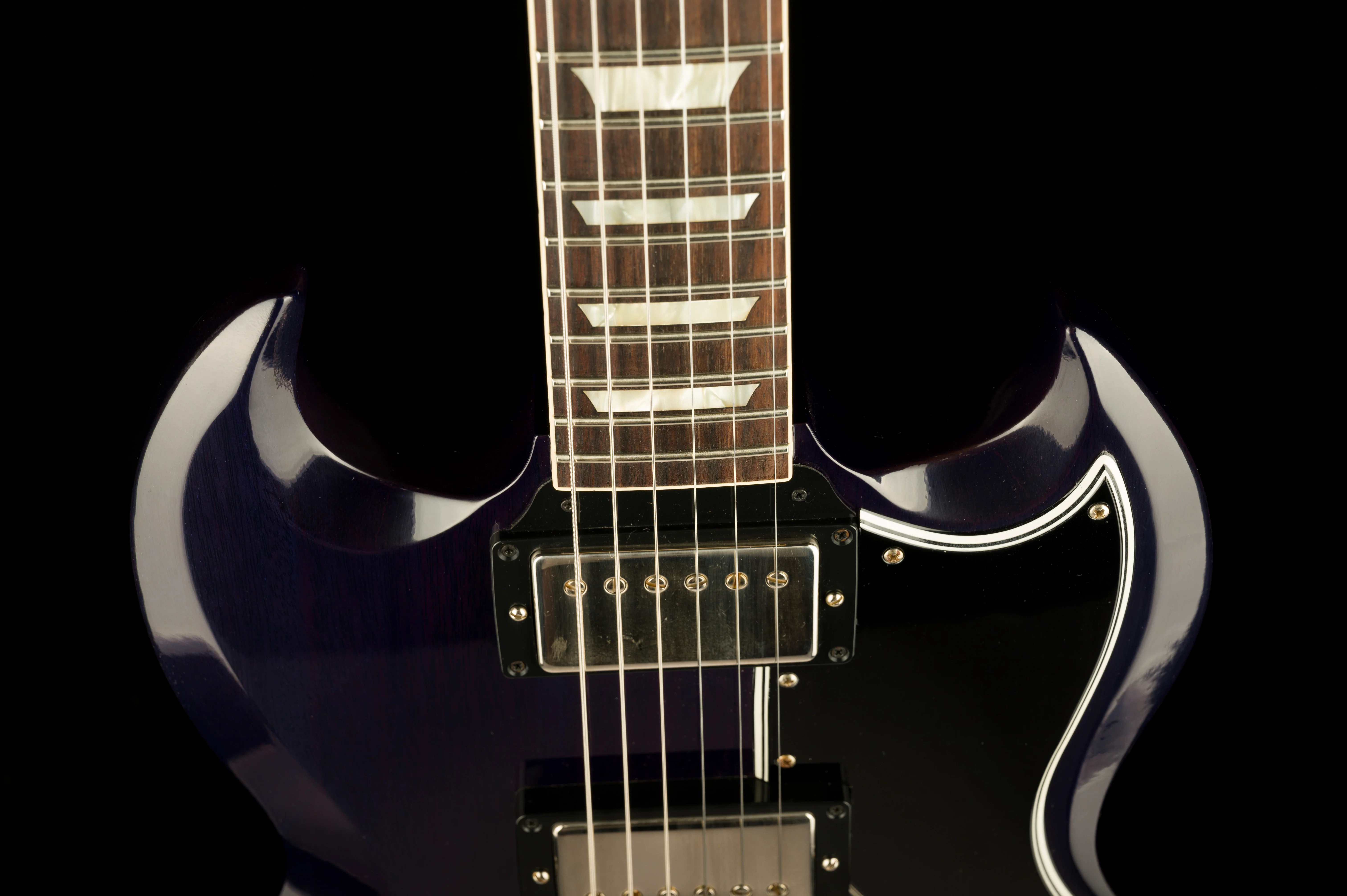Pre Owned Gibson Custom Mod Collection 1961 SG Standard Reissue VOS Trans Blue with OHSC - Image 3