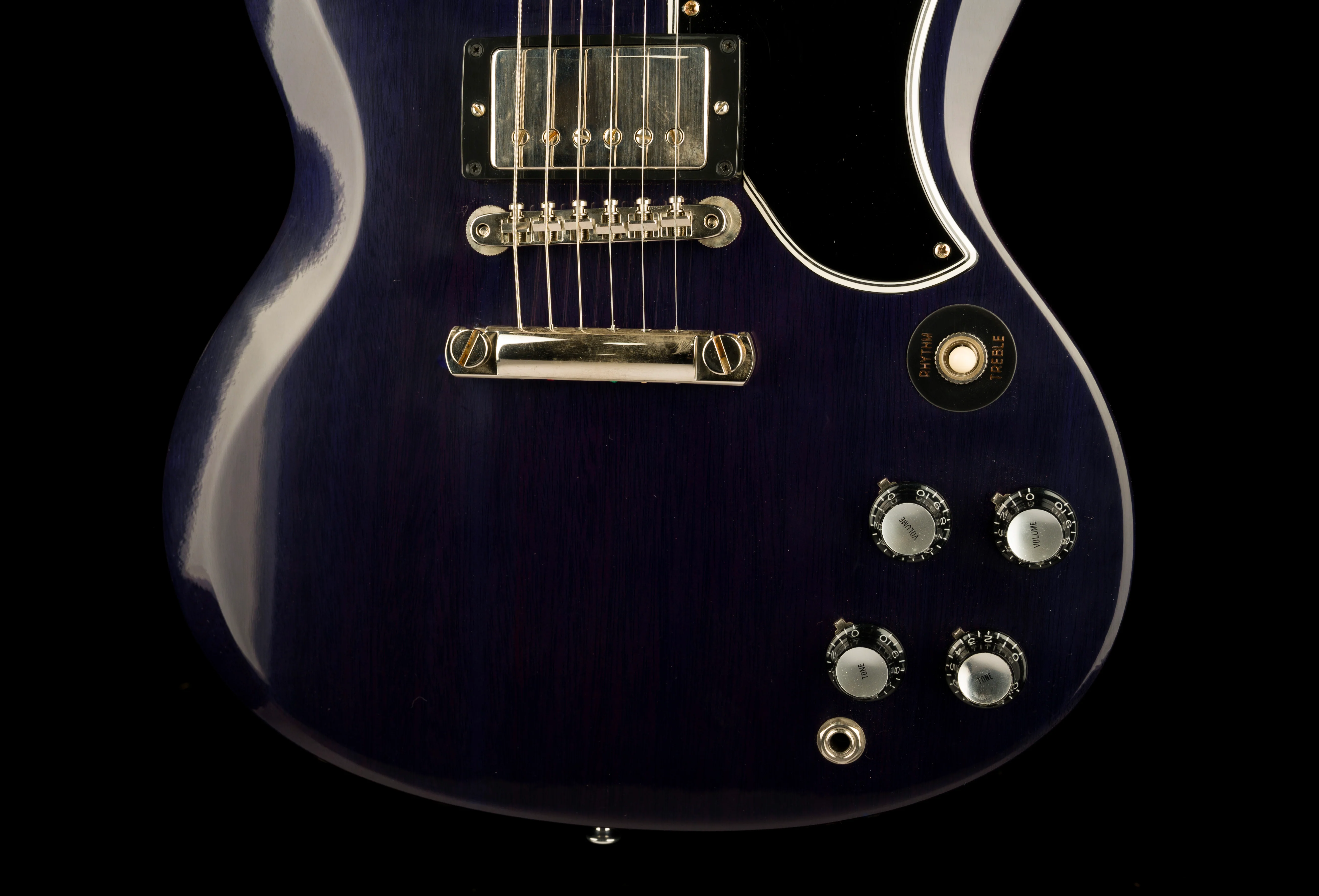 Pre Owned Gibson Custom Mod Collection 1961 SG Standard Reissue VOS Trans Blue with OHSC - Image 5