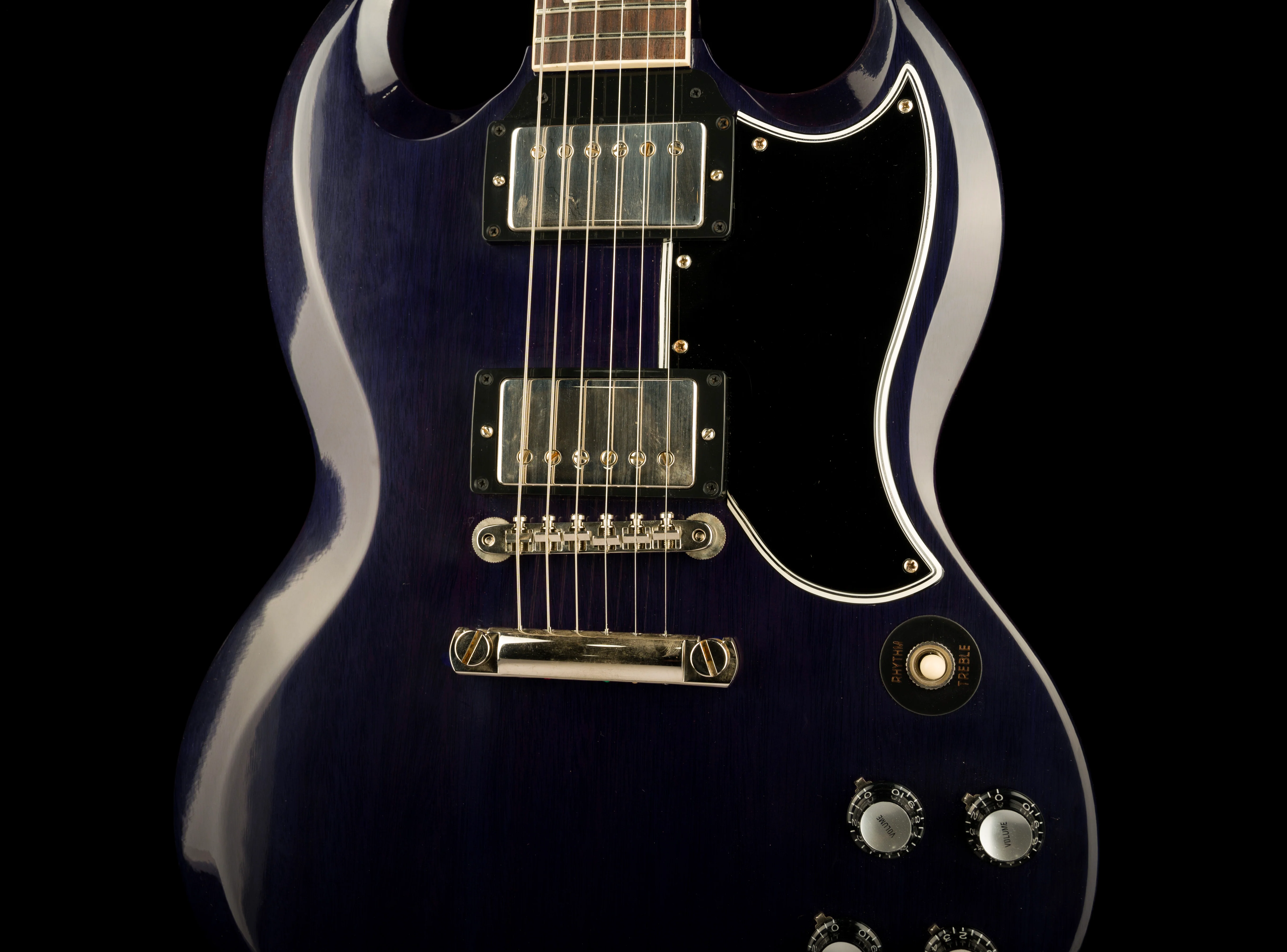 Pre Owned Gibson Custom Mod Collection 1961 SG Standard Reissue VOS Trans Blue with OHSC - Image 6