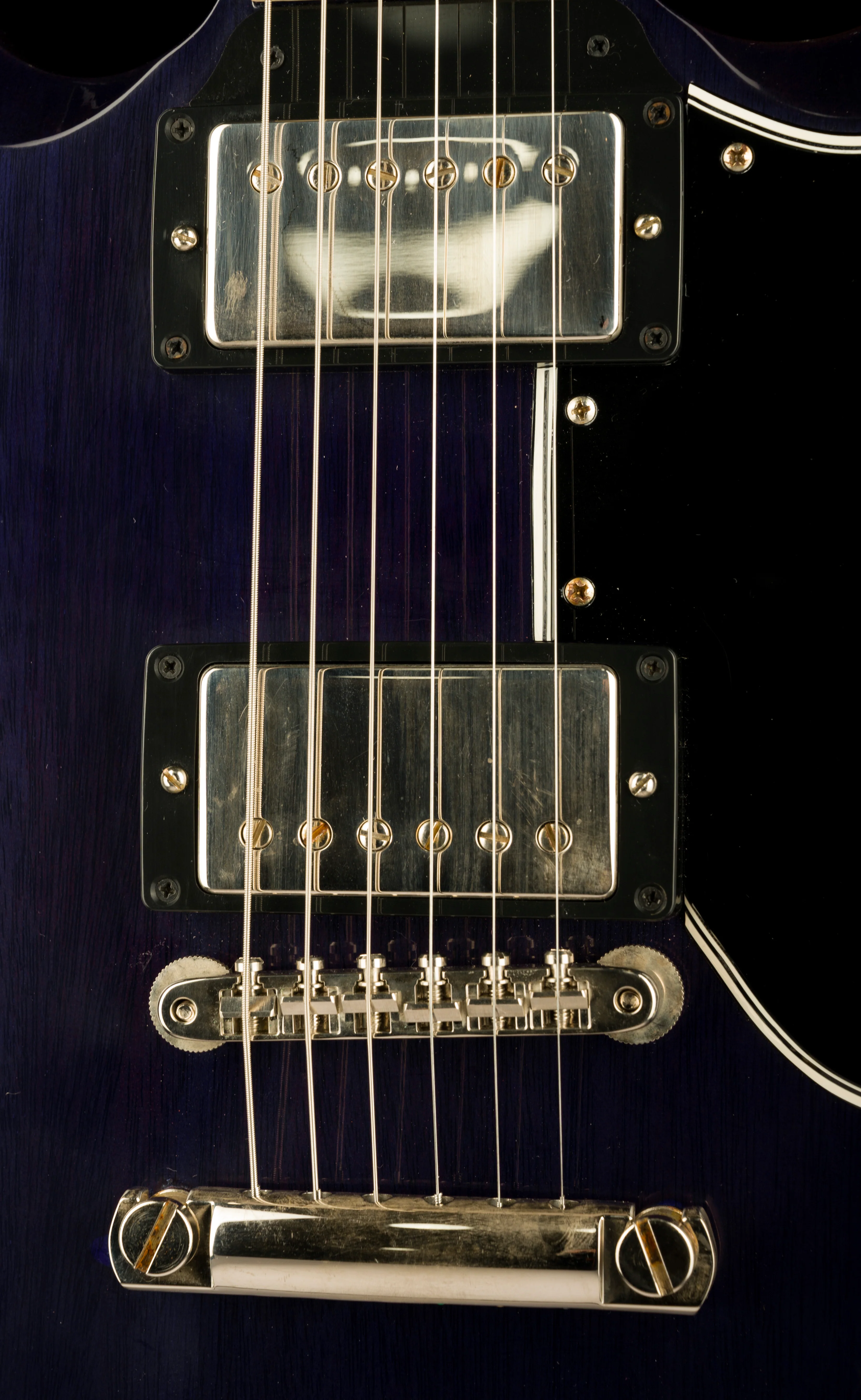 Pre Owned Gibson Custom Mod Collection 1961 SG Standard Reissue VOS Trans Blue with OHSC - Image 7