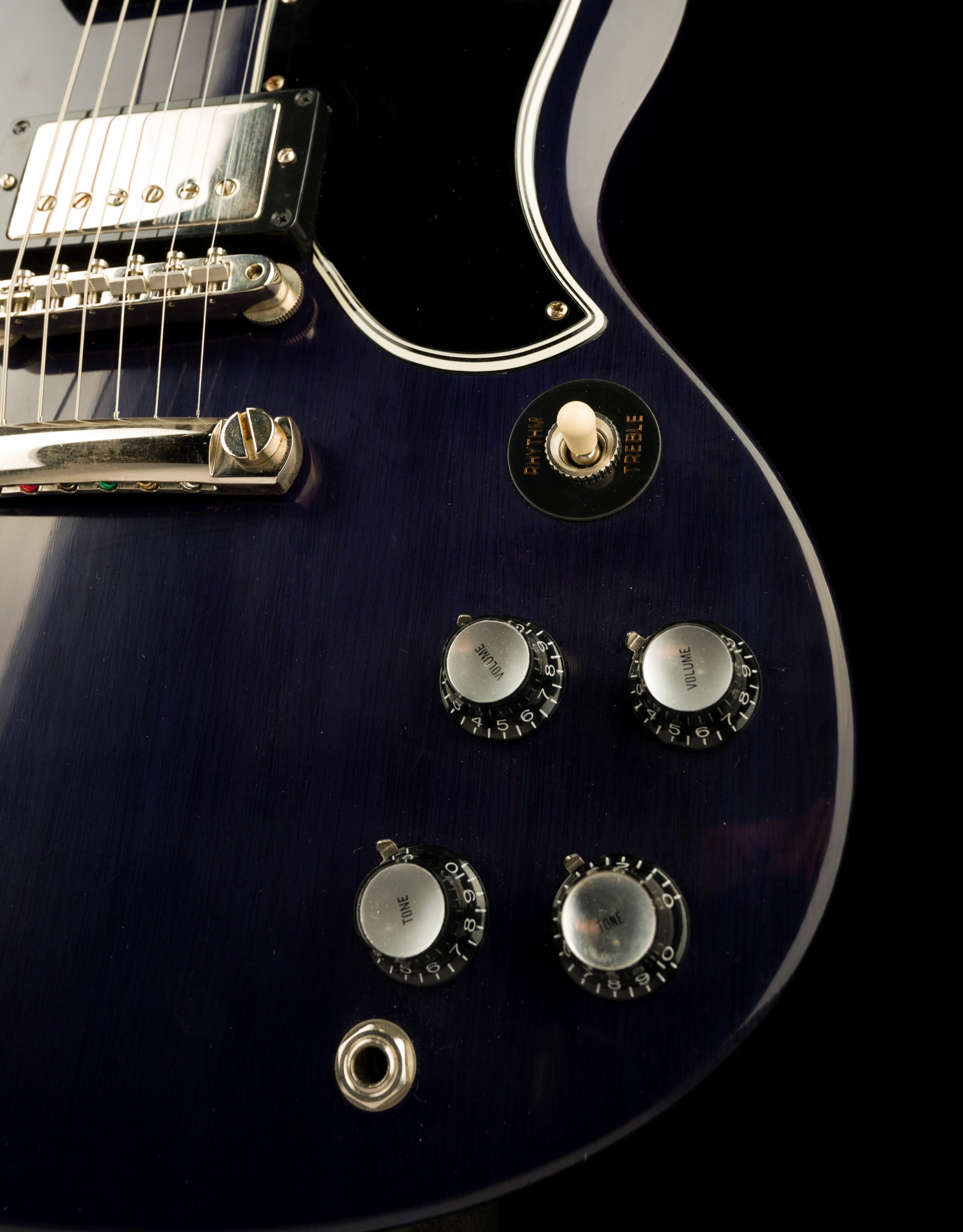 Pre Owned Gibson Custom Mod Collection 1961 SG Standard Reissue VOS Trans Blue with OHSC - Image 8