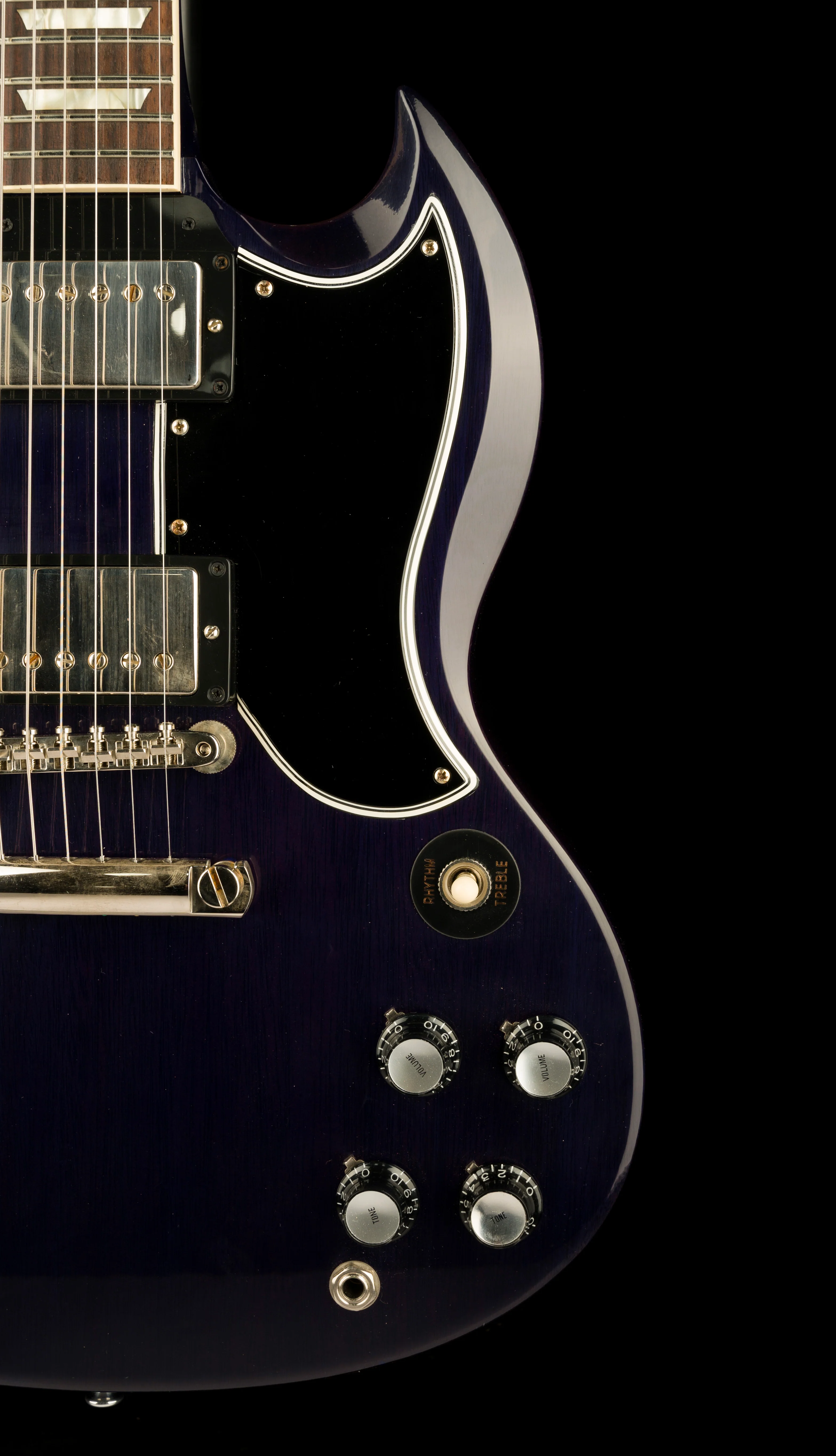 Pre Owned Gibson Custom Mod Collection 1961 SG Standard Reissue VOS Trans Blue with OHSC - Image 9