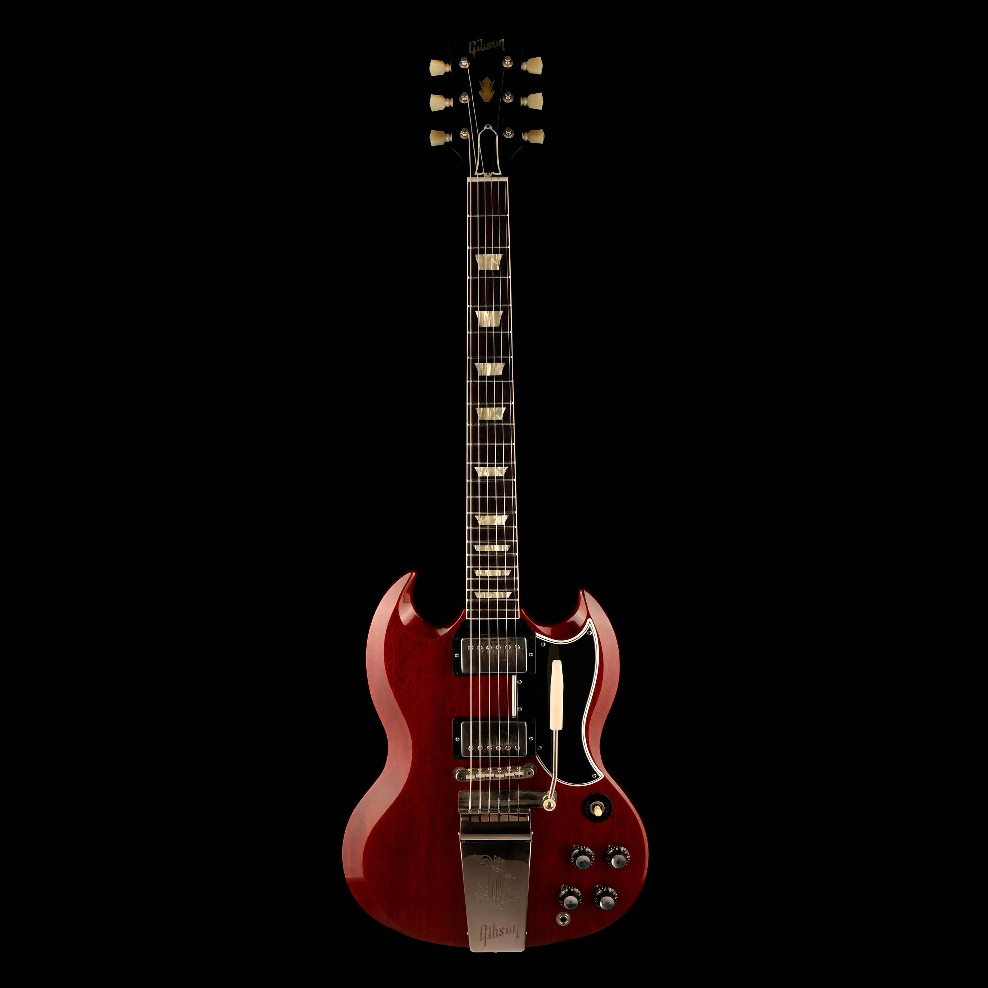 Pre Owned Gibson Custom Shop '64 SG Standard Maestro Vibrola VOS Cherry W OHSC - Image 2