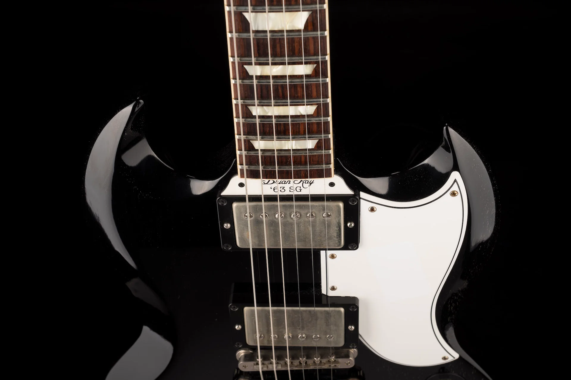 Pre Owned Gibson Custom Shop Brian Ray '63 SG Silver Fox With OHSC - Image 3