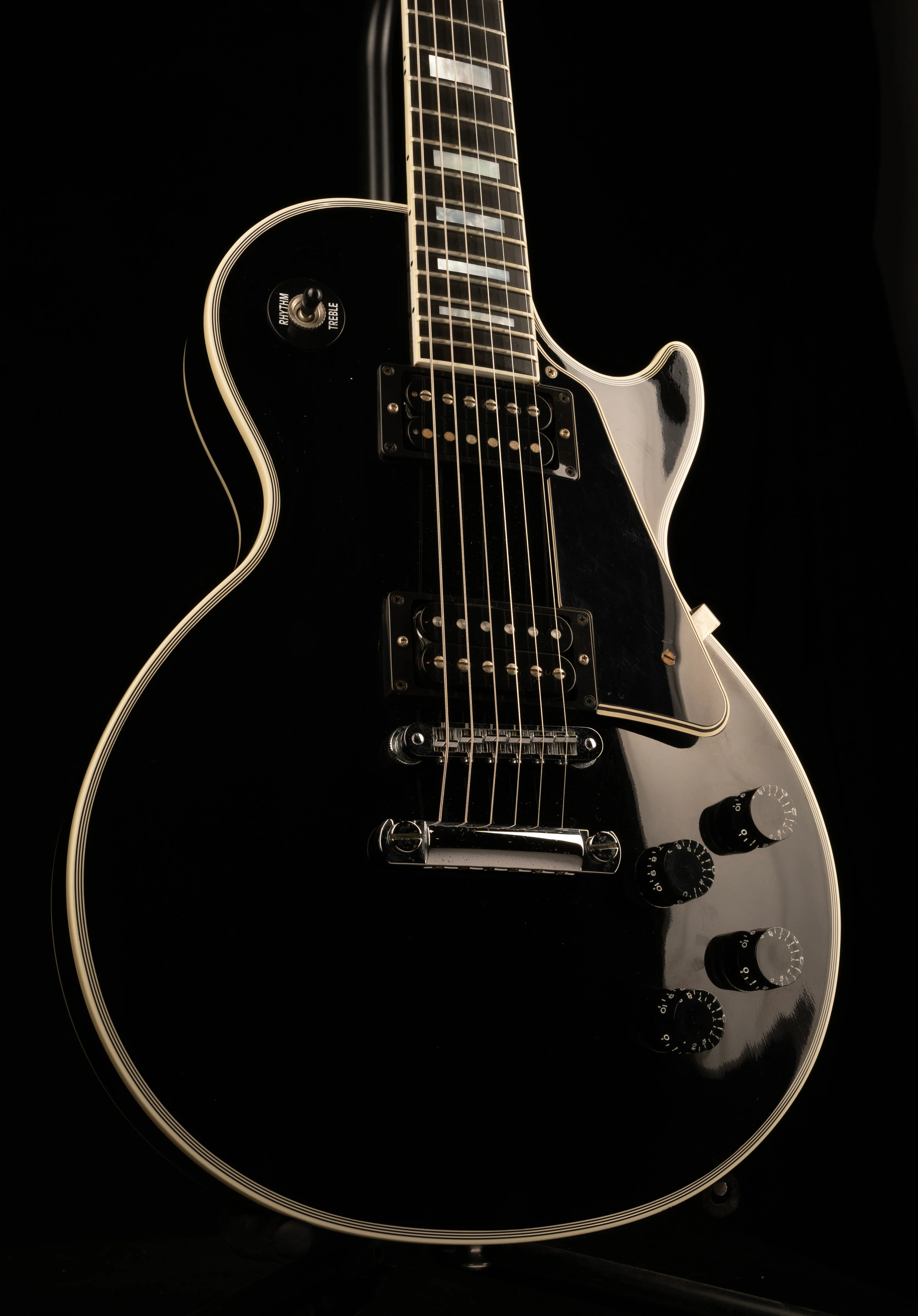 Pre Owned Gibson Custom Shop Les Paul Custom VOS Ebony With OHSC - Image 3