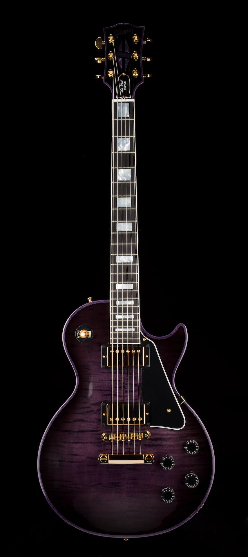 Pre Owned 2022 Gibson Custom Shop Les Paul Custom Purple Widow Burst With OHSC - Image 2