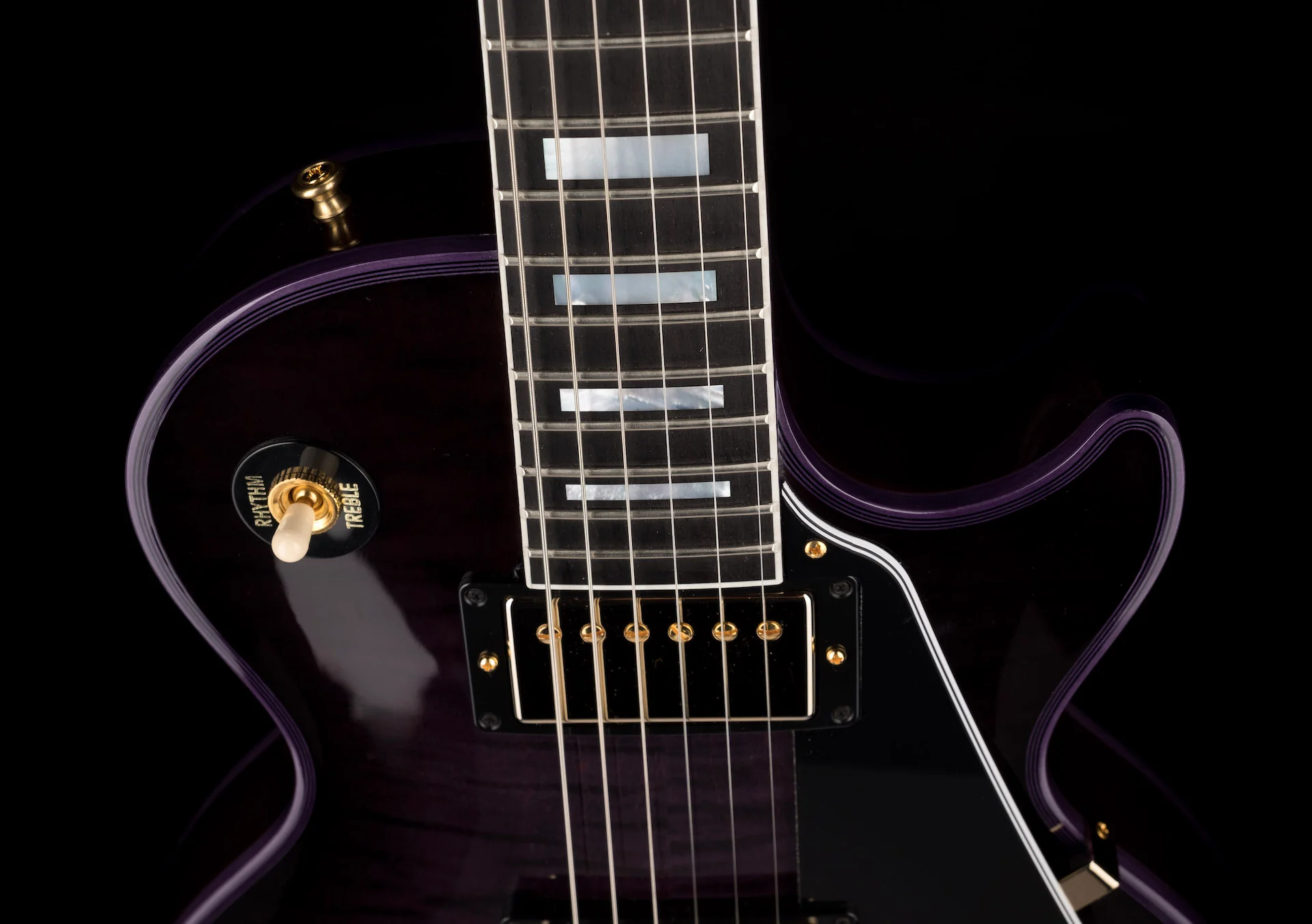 Pre Owned 2022 Gibson Custom Shop Les Paul Custom Purple Widow Burst With OHSC - Image 3