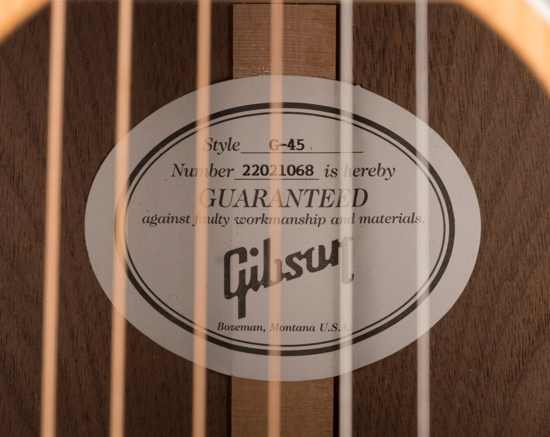 Pre Owned 2021 Gibson G-45 Natural Acoustic Guitar With Gig Bag - Image 10