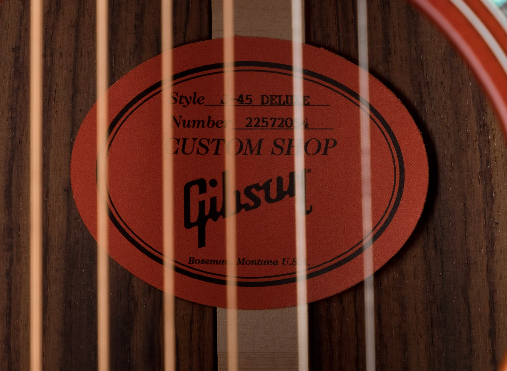 Pre Owned 2022 Gibson Custom Shop J-45 Deluxe Rosewood Rosewood Burst with OHSC - Image 11