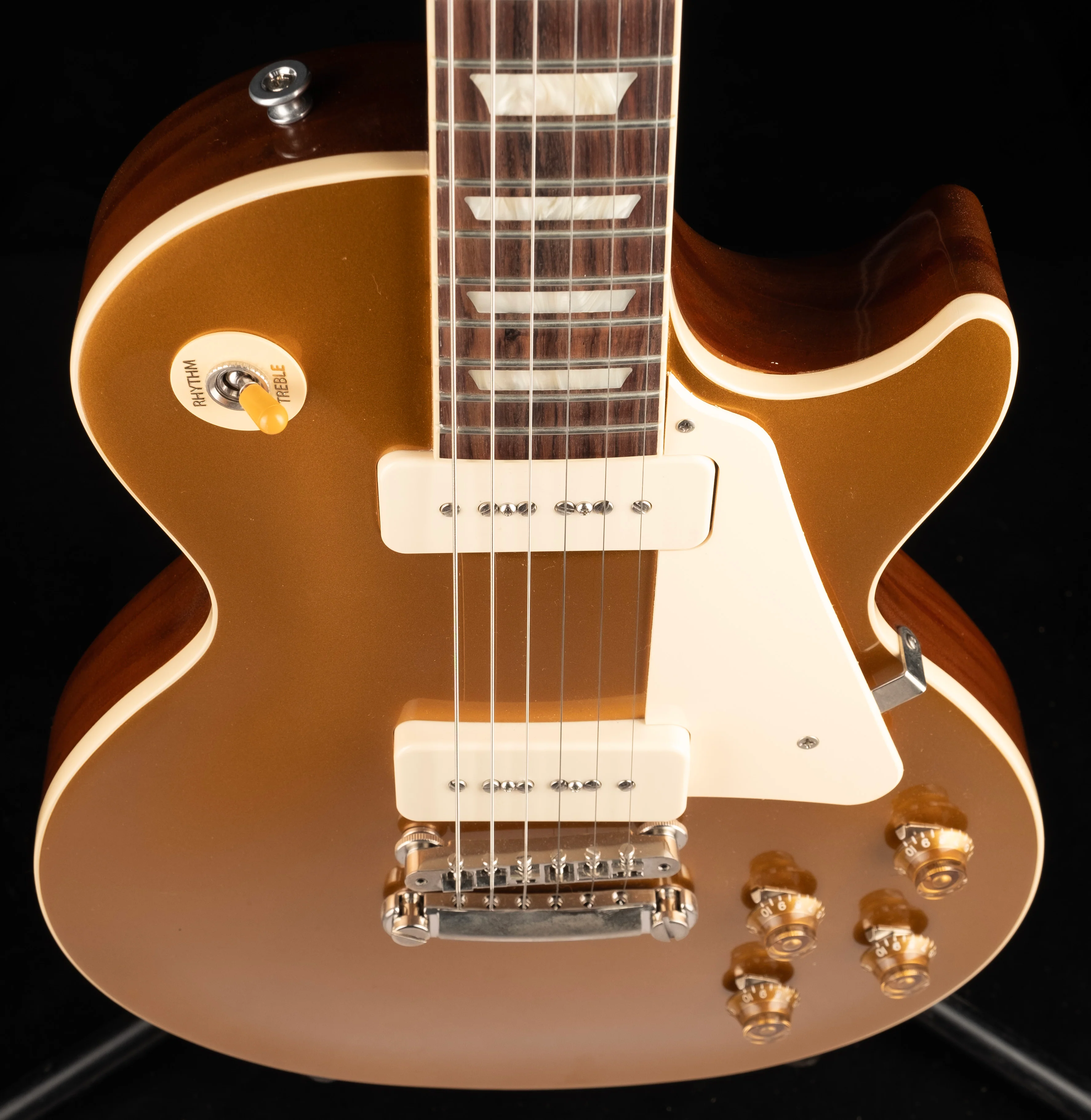 Pre Owned Gibson Les Paul Standard '50s P90 Gold Top With OHSC - Image 9