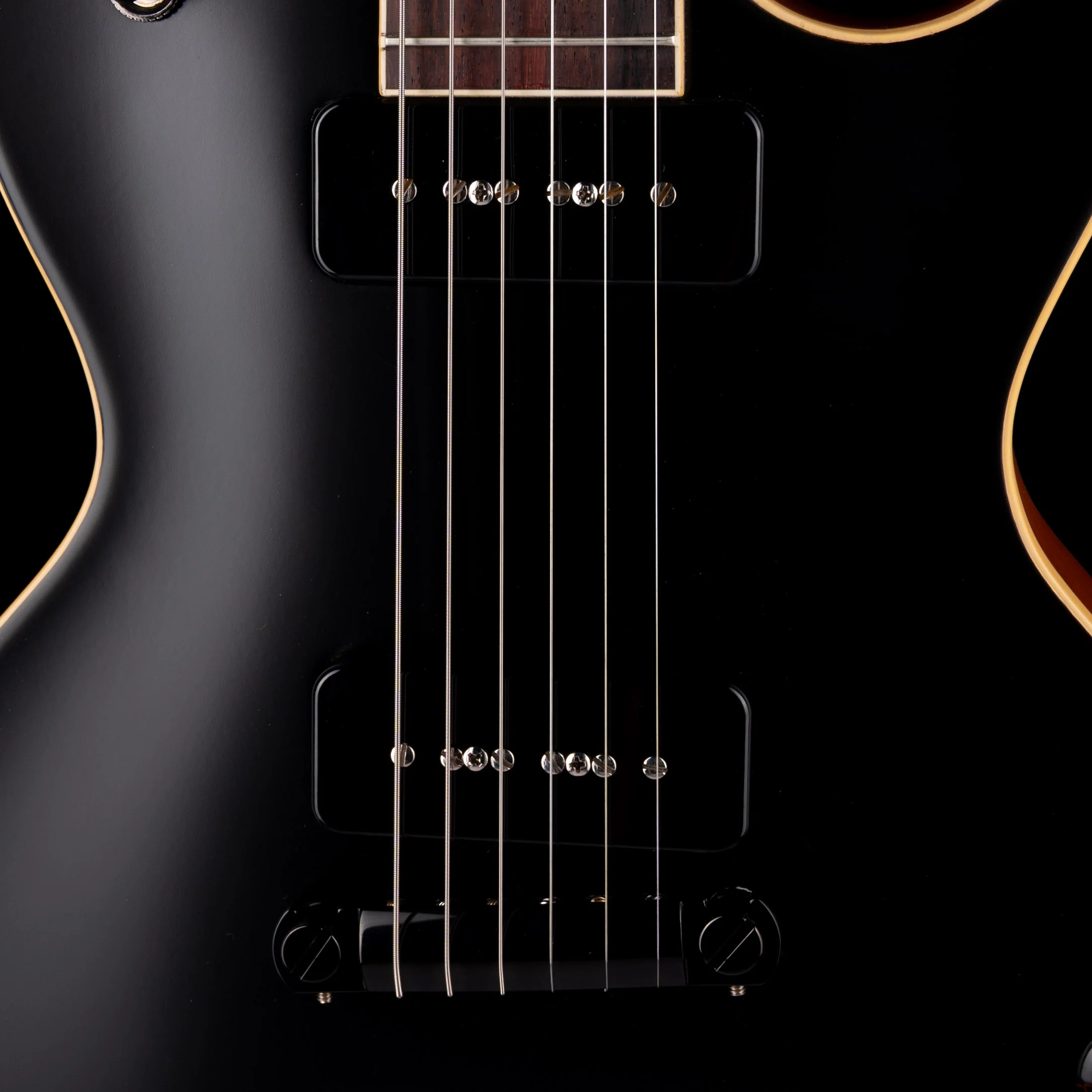 Pre Owned Gibson Mod '54 Les Paul Standard Dual Pickup Smooth Black Satin w OHSC - Image 4