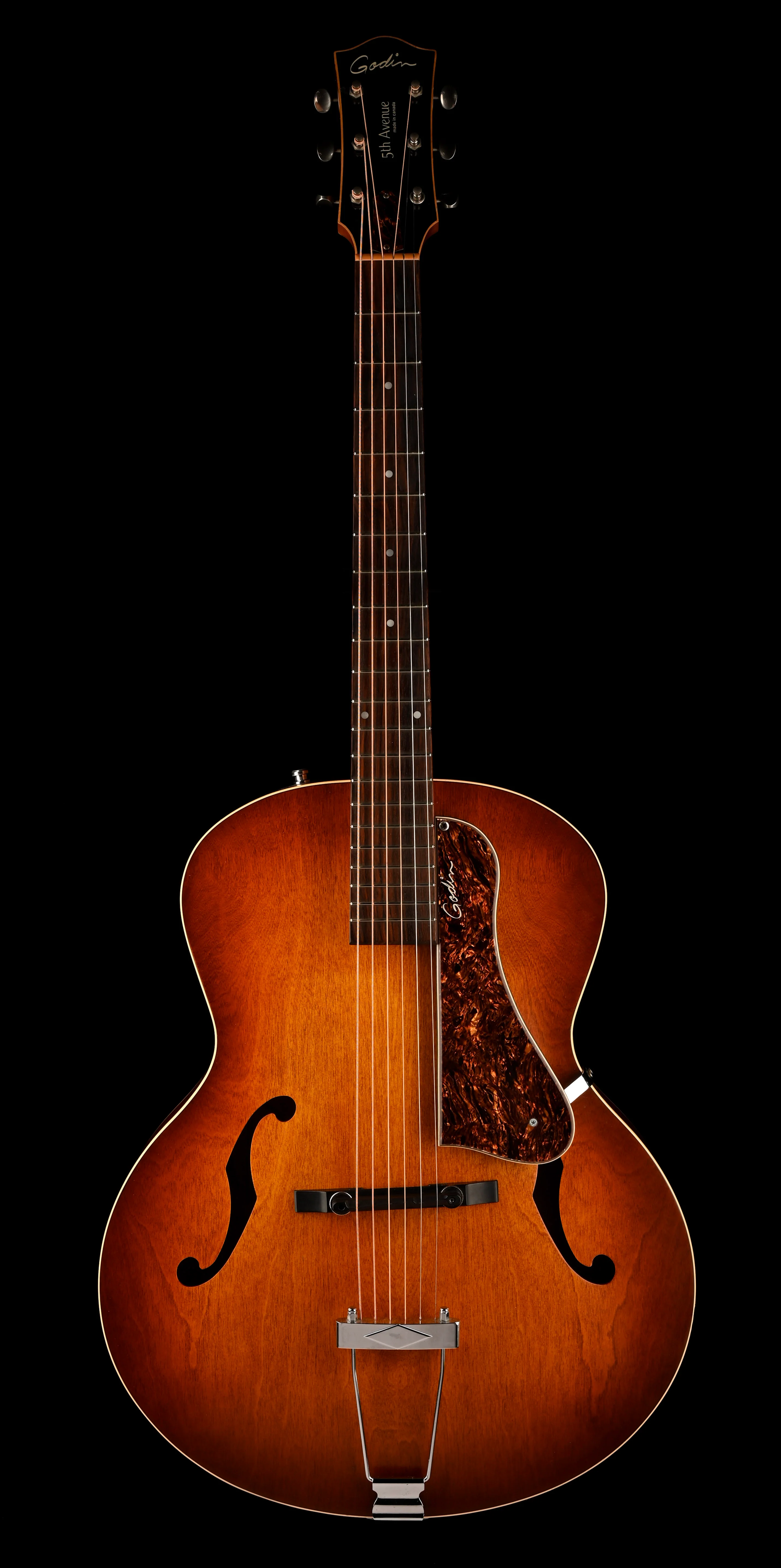 Used Godin 5th Avenue Kingpin Archtop Cognac Burst With Case - Image 2