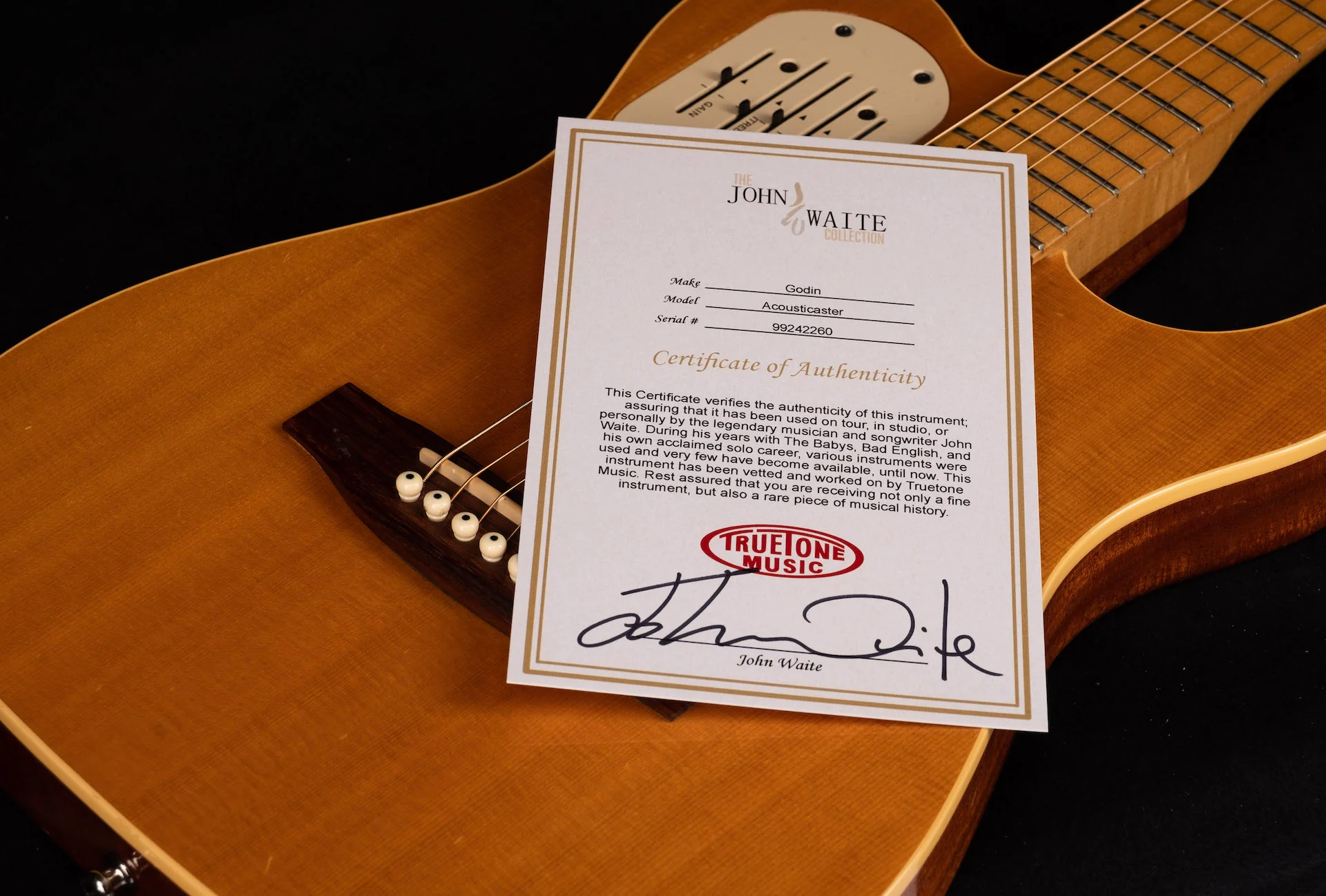 Pre Owned Godin Acoustasonic Natural With HSC - John Waite Collection - Image 19
