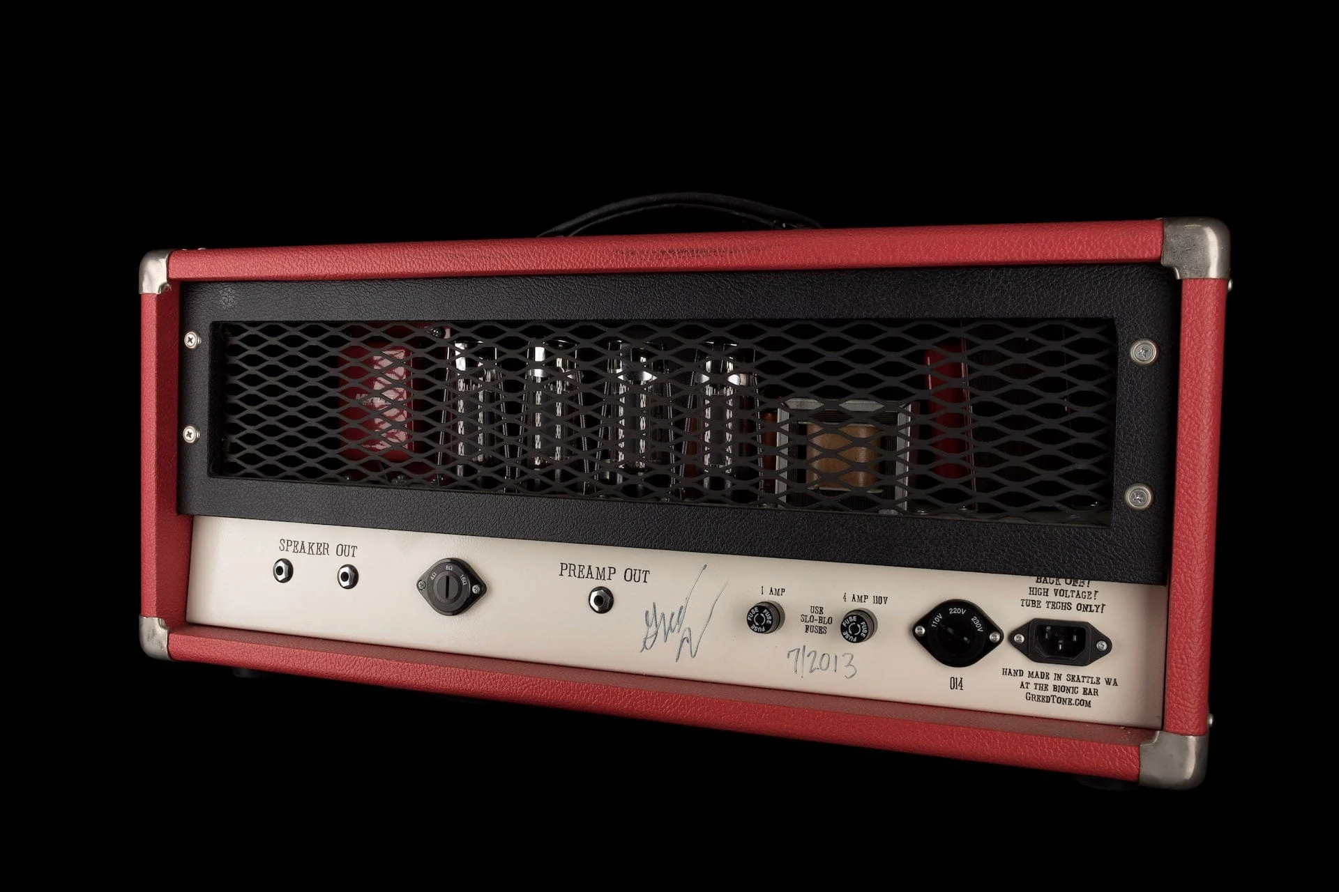 Pre-Owned Greedtone JHI-100 EL34 Tube Head and Matching RG 212 Cabinet - Image 13
