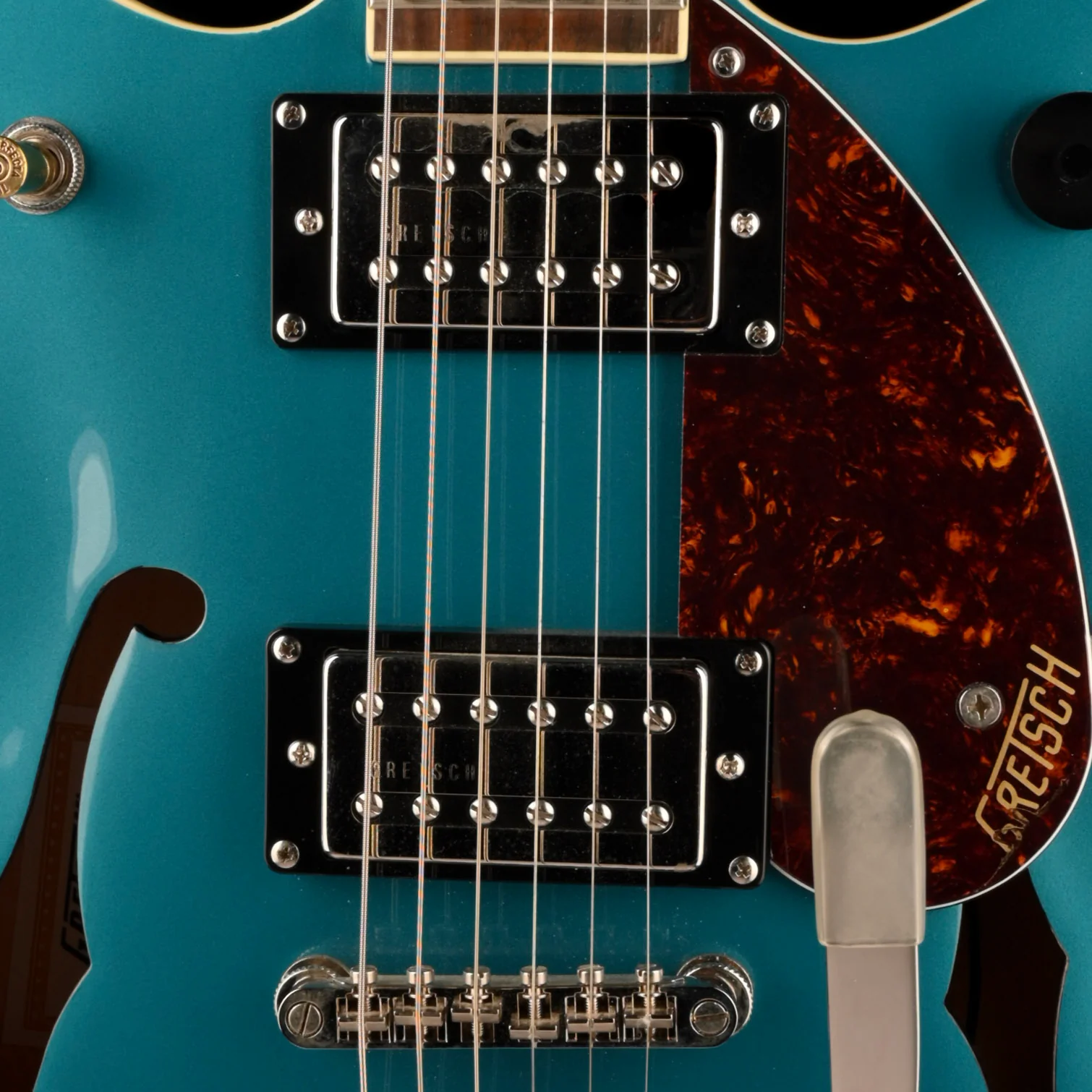 Pre Owned Gretsch 2657T Streamliner CB Jr Ocean Turquoise Bigsby With Gig Bag - Image 5
