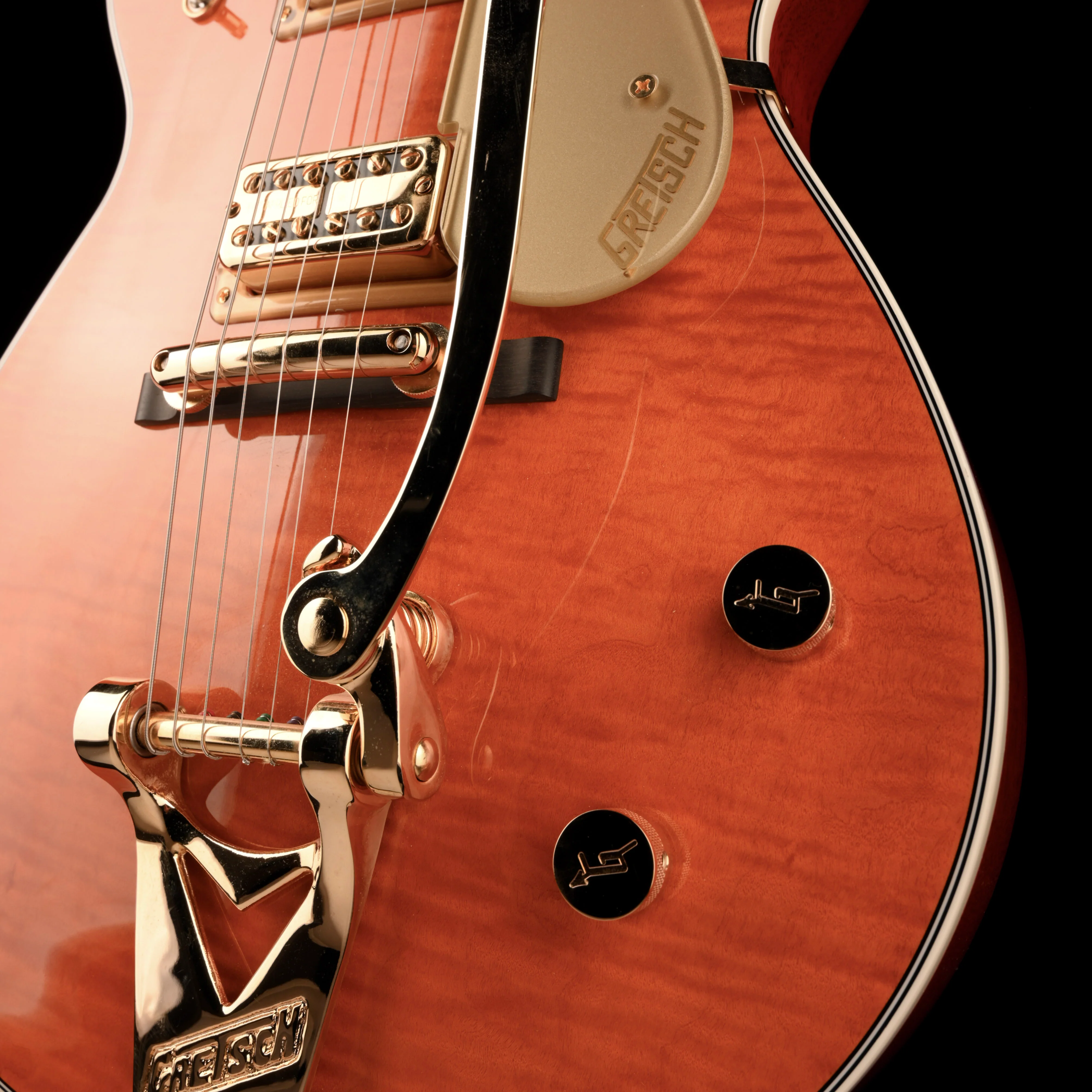 Pre Owned Gretsch Custom Shop Masterbuilt Stephen Stern G6128-59 Duo Jet NOS Orange With OHSC - Image 5