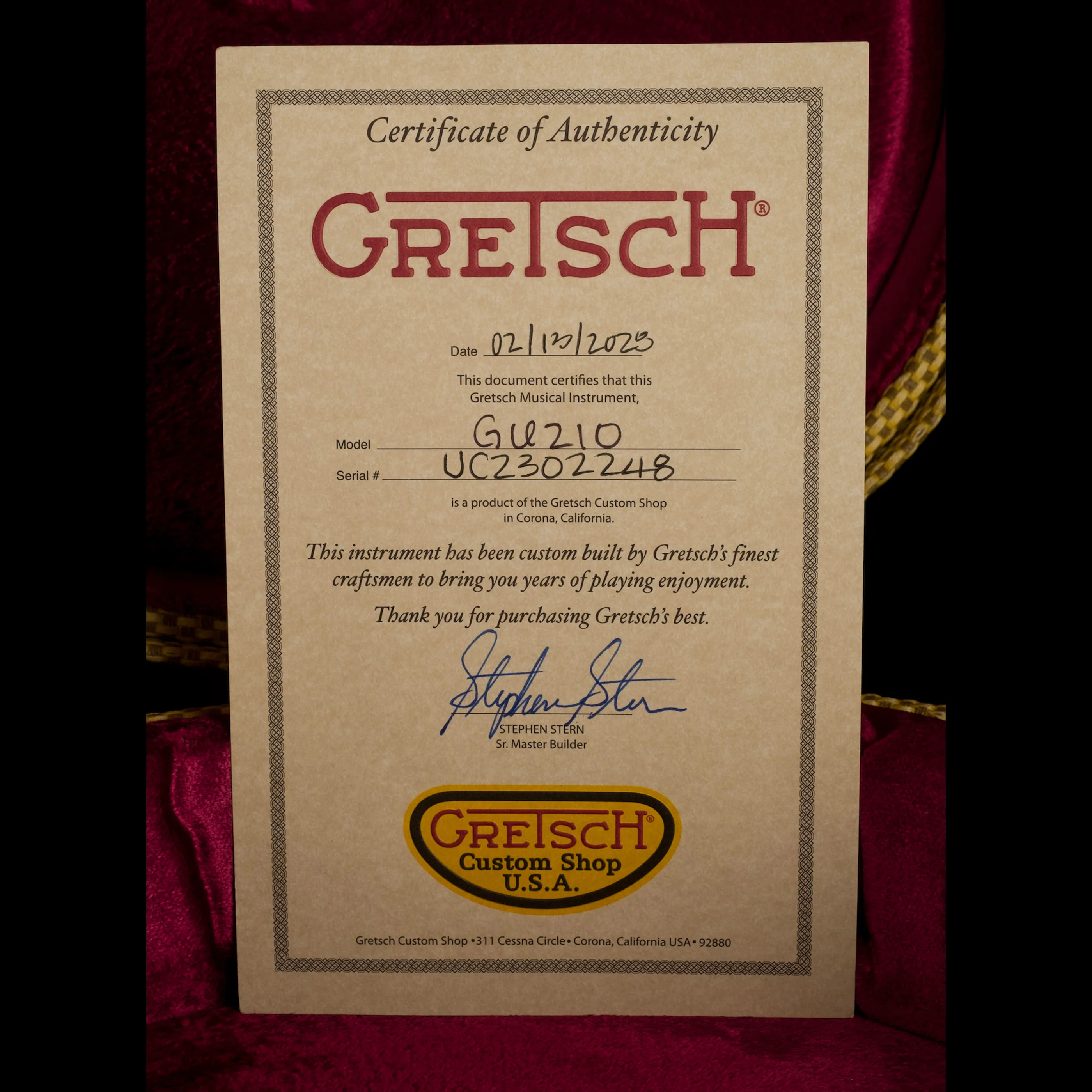 Pre Owned Gretsch Custom Shop Masterbuilt Stephen Stern G6128-JR Duo Jet Jr. Relic Pink Paisley With OHSC - Image 20