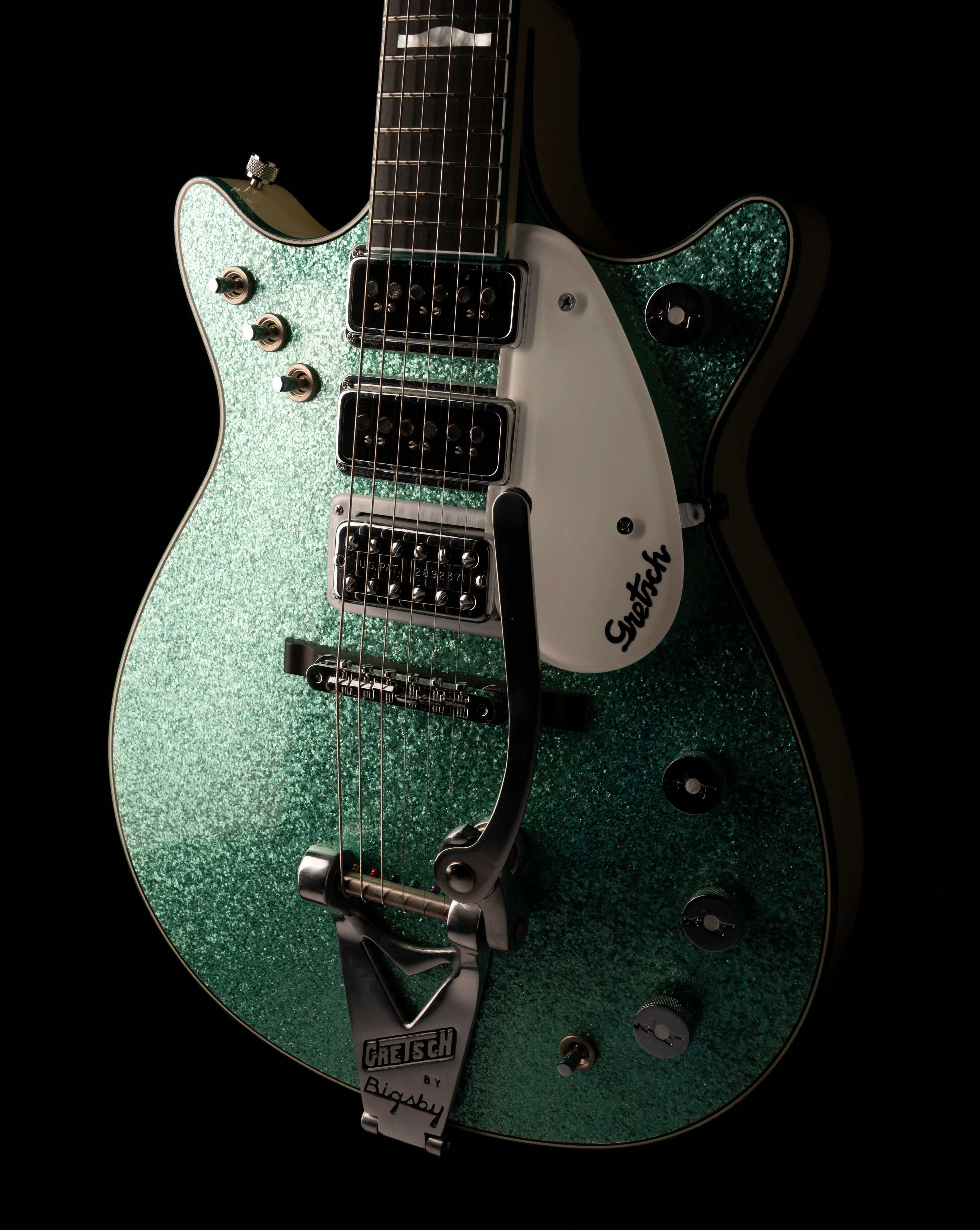 Pre-Owned Gretsch Custom Shop Masterbuilt Stephen Stern G6128CS-DC 1962 Triple Jet Turquoise Sparkle with OHSC - Image 11