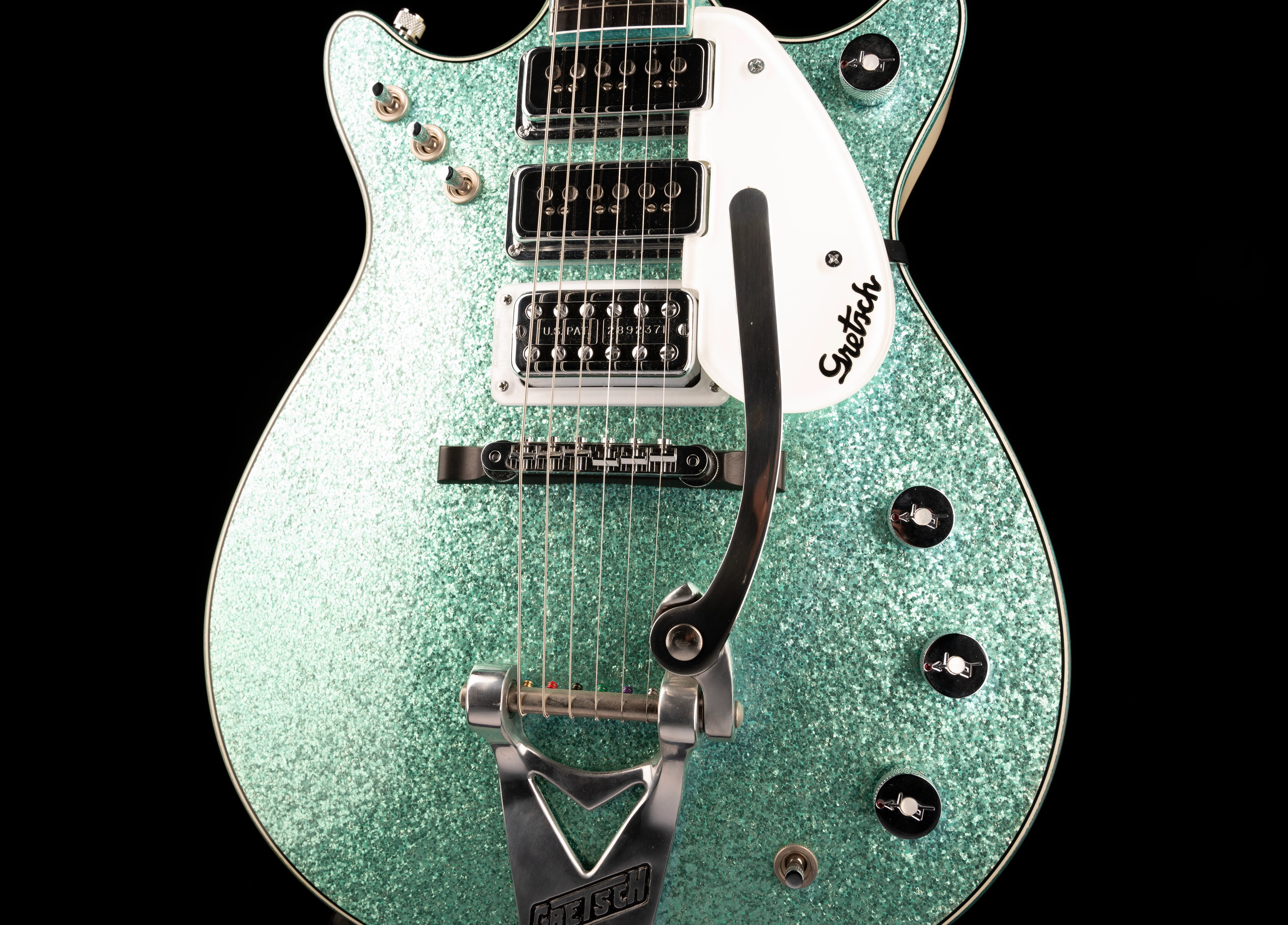 Pre-Owned Gretsch Custom Shop Masterbuilt Stephen Stern G6128CS-DC 1962 Triple Jet Turquoise Sparkle with OHSC - Image 6