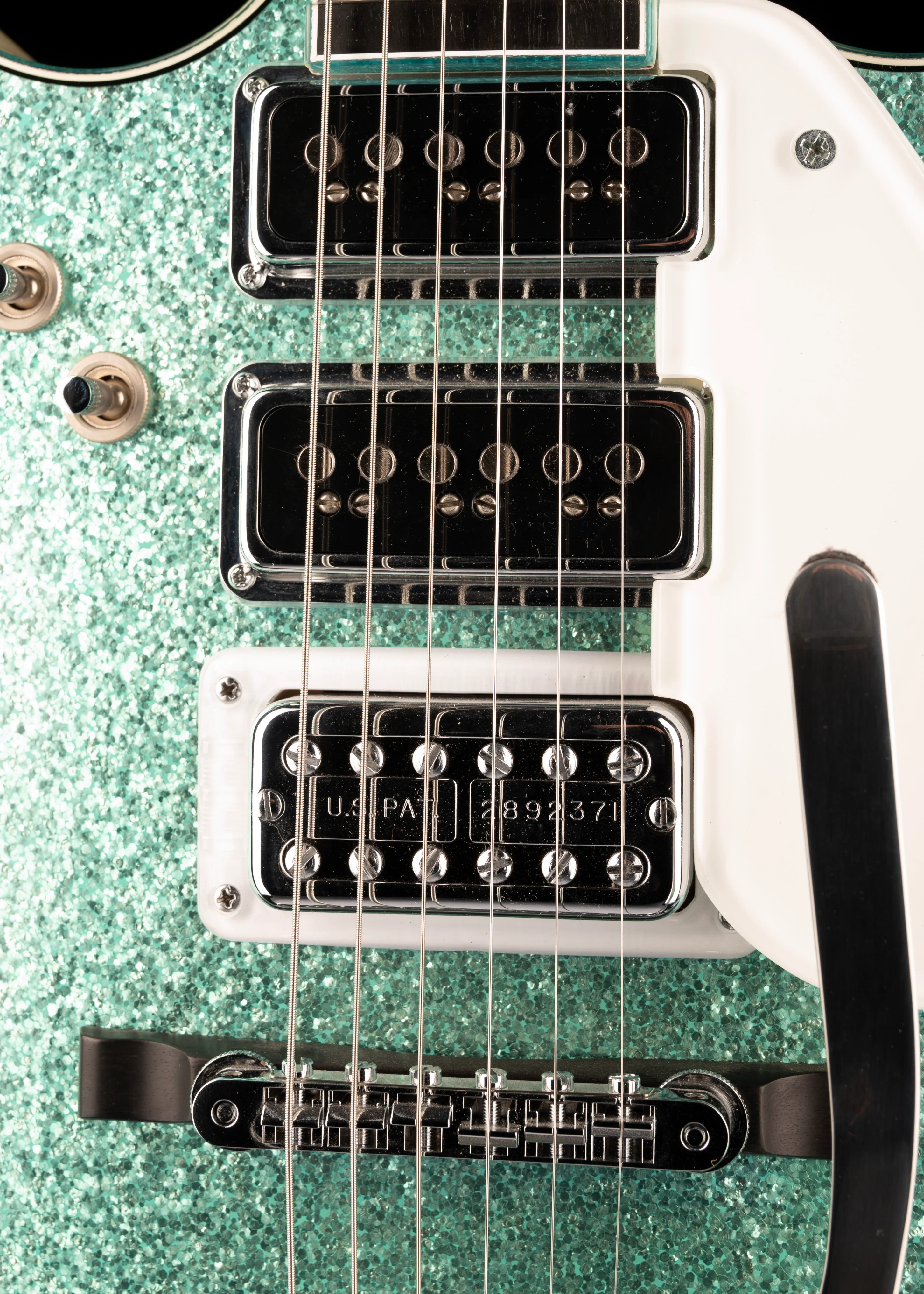 Pre-Owned Gretsch Custom Shop Masterbuilt Stephen Stern G6128CS-DC 1962 Triple Jet Turquoise Sparkle with OHSC - Image 7