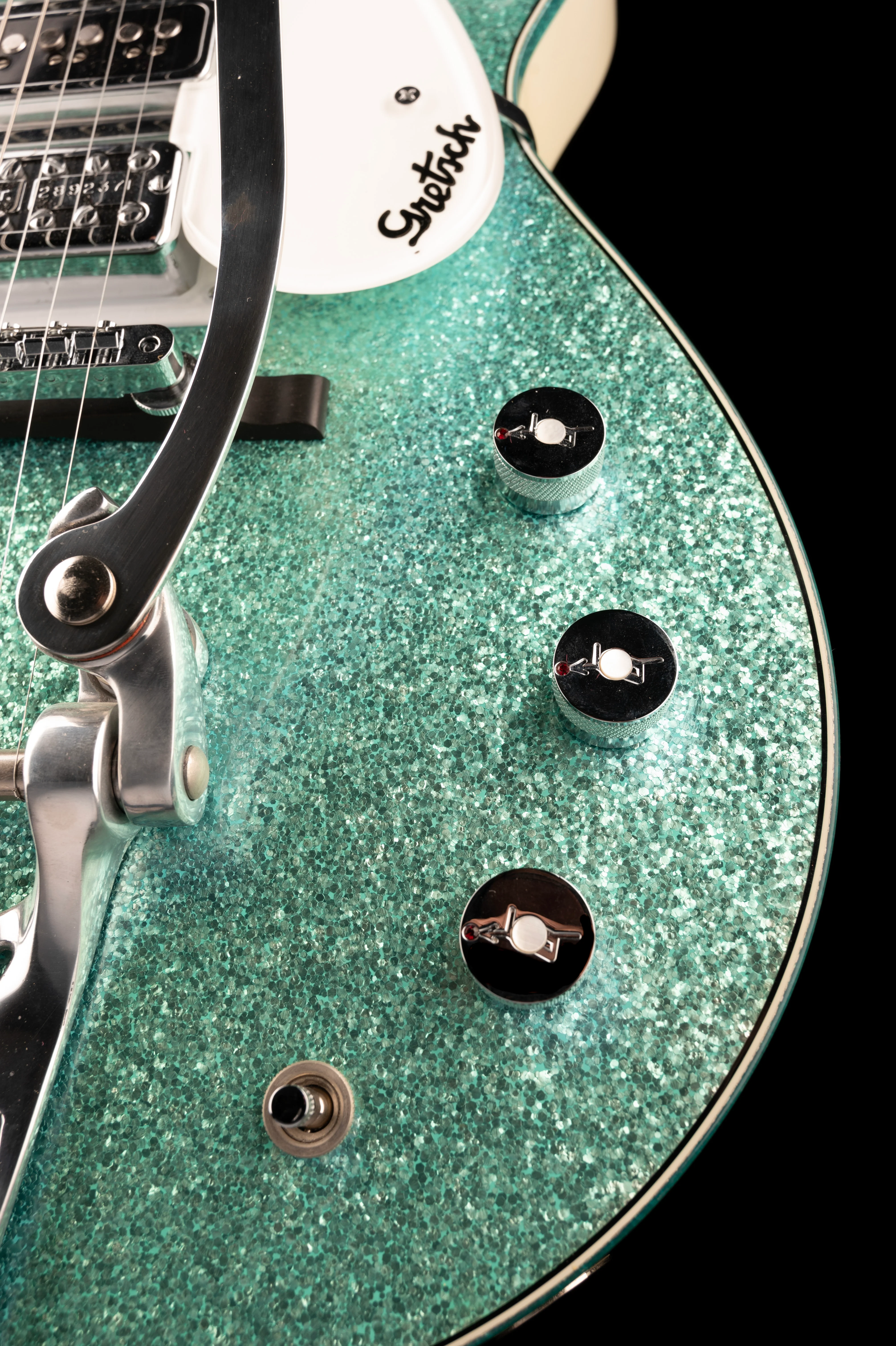 Pre-Owned Gretsch Custom Shop Masterbuilt Stephen Stern G6128CS-DC 1962 Triple Jet Turquoise Sparkle with OHSC - Image 8
