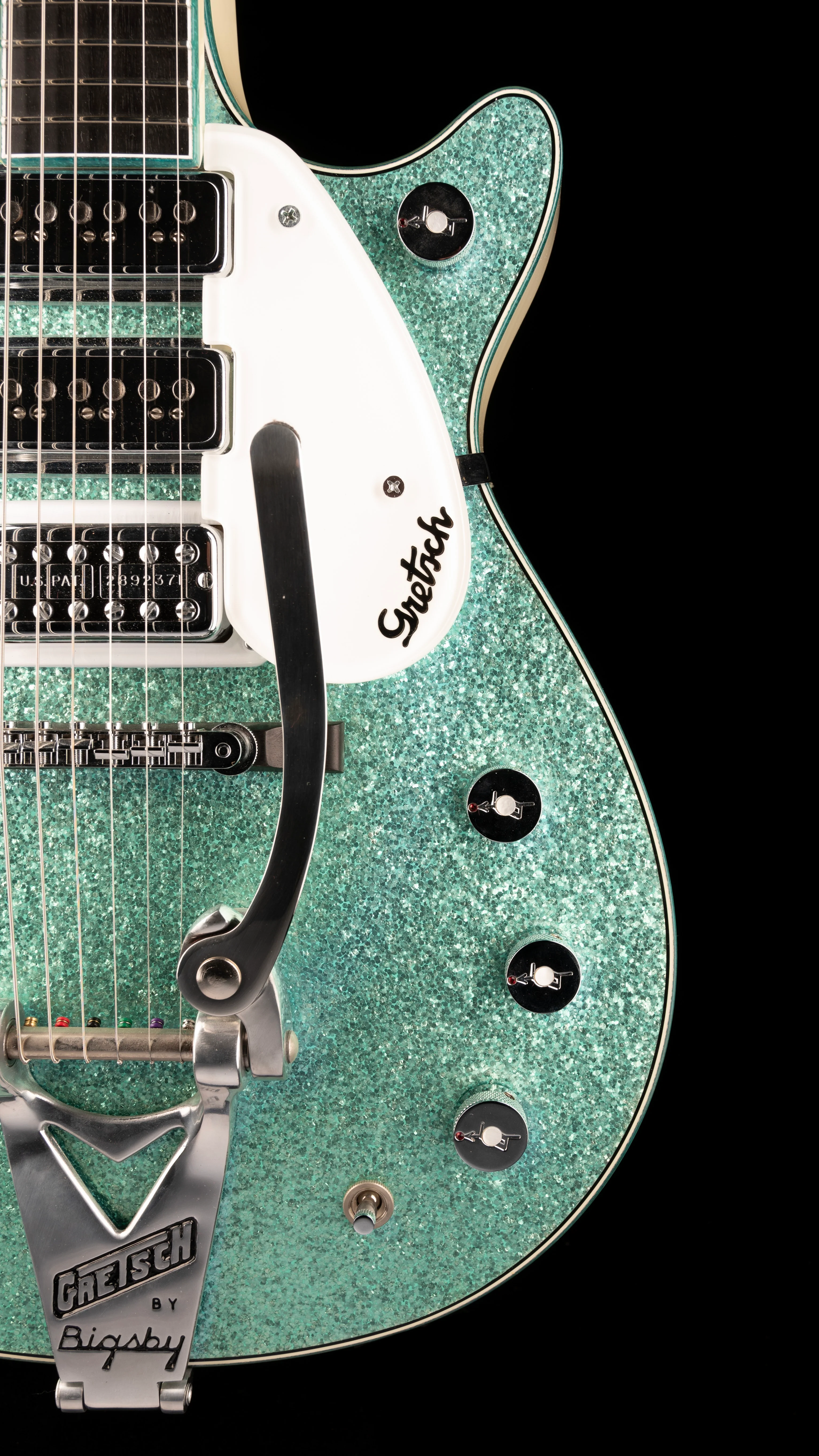 Pre-Owned Gretsch Custom Shop Masterbuilt Stephen Stern G6128CS-DC 1962 Triple Jet Turquoise Sparkle with OHSC - Image 9
