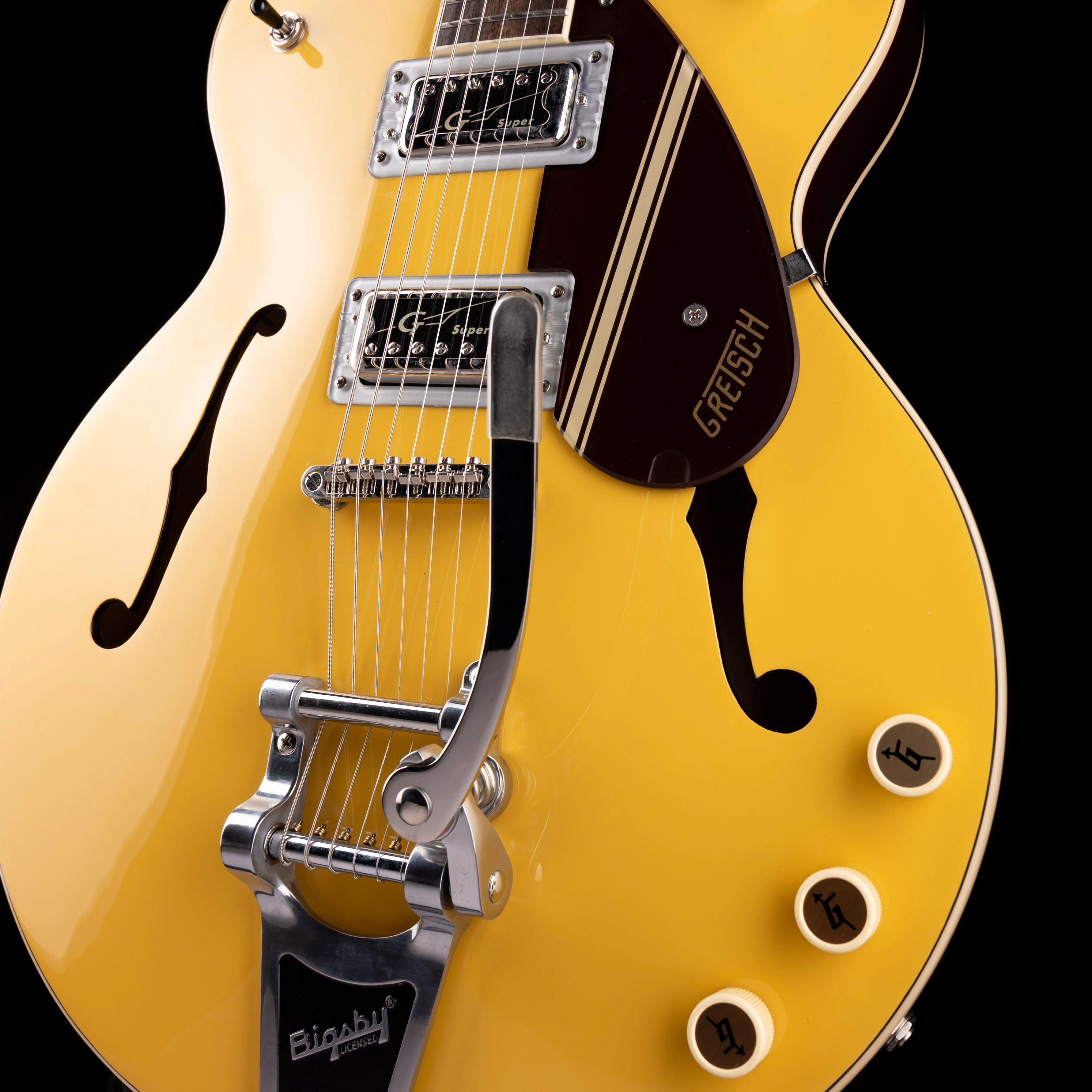 Pre Owned Gretsch G2604T Streamliner With Bigsby Two-Tone Bamboo Yellow/Copper Metallic With HSC - Image 5