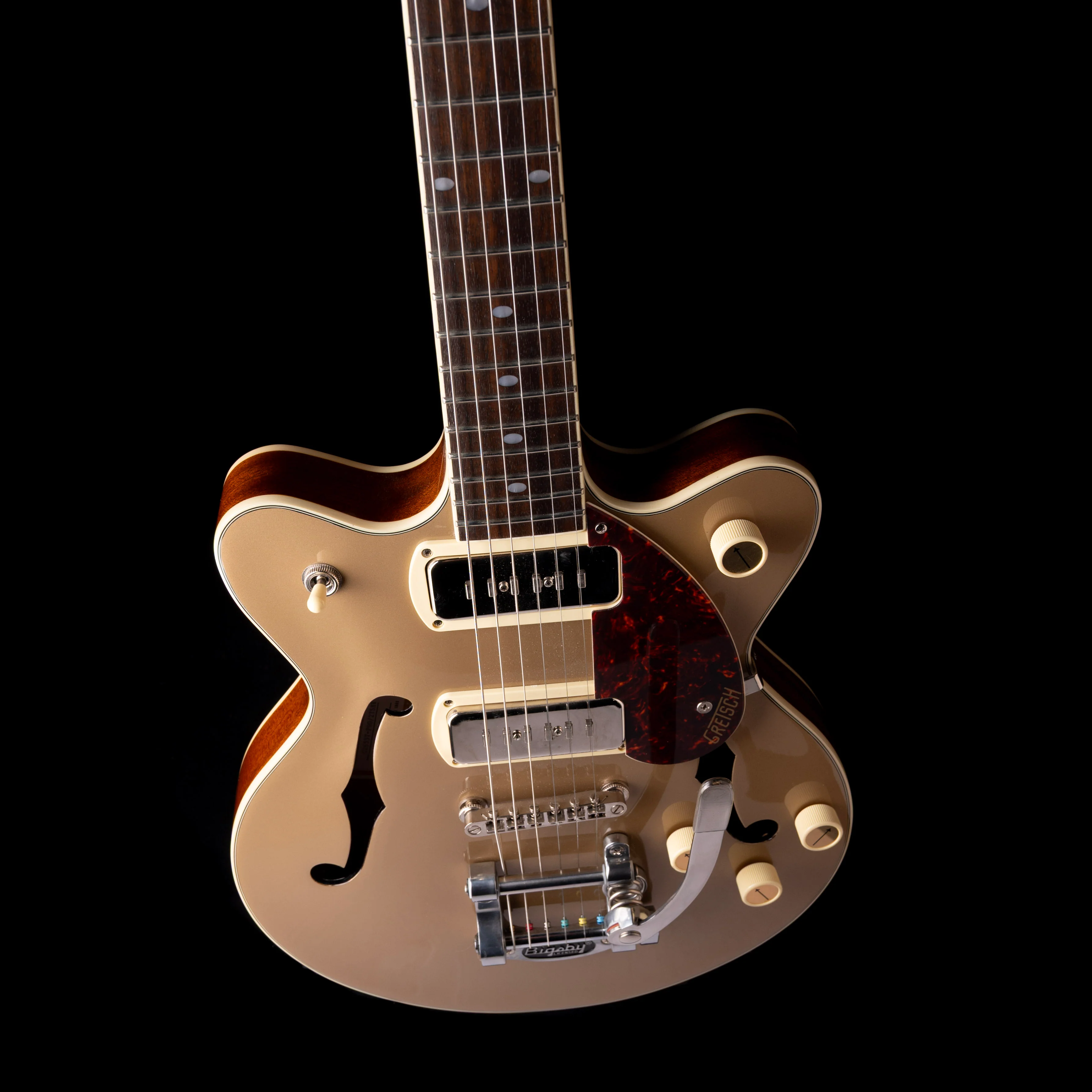 Pre Owned Gretsch G2655T P90 Streamliner Double-Cut Two-Tone Sahara Metallic With Gig Bag - Image 3