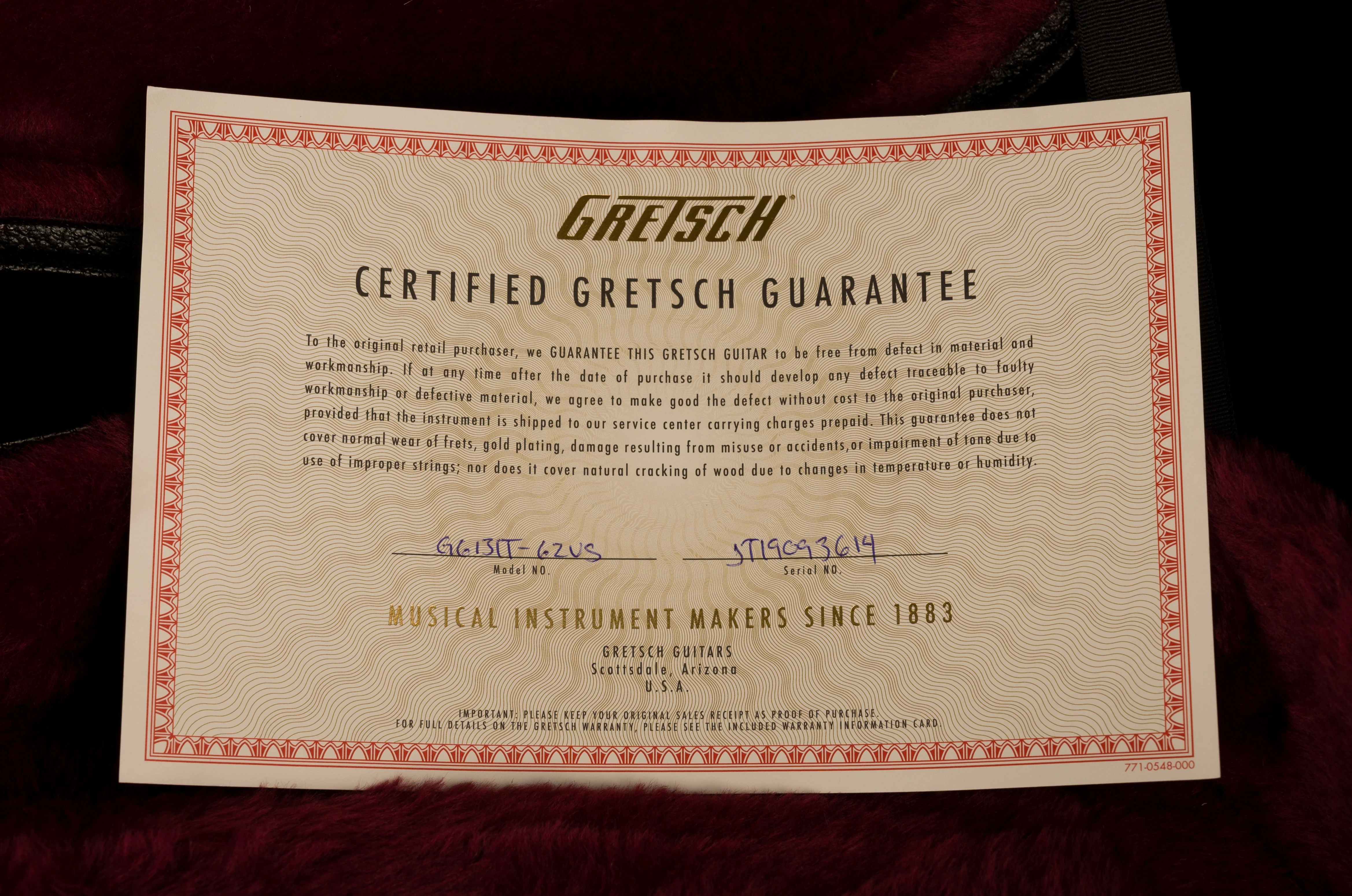 Pre Owned Gretsch G6131T-62 Vintage Select ’62 Jet With Bigsby TV Jones Vintage Firebird Red With OHSC - 2 - Image 17