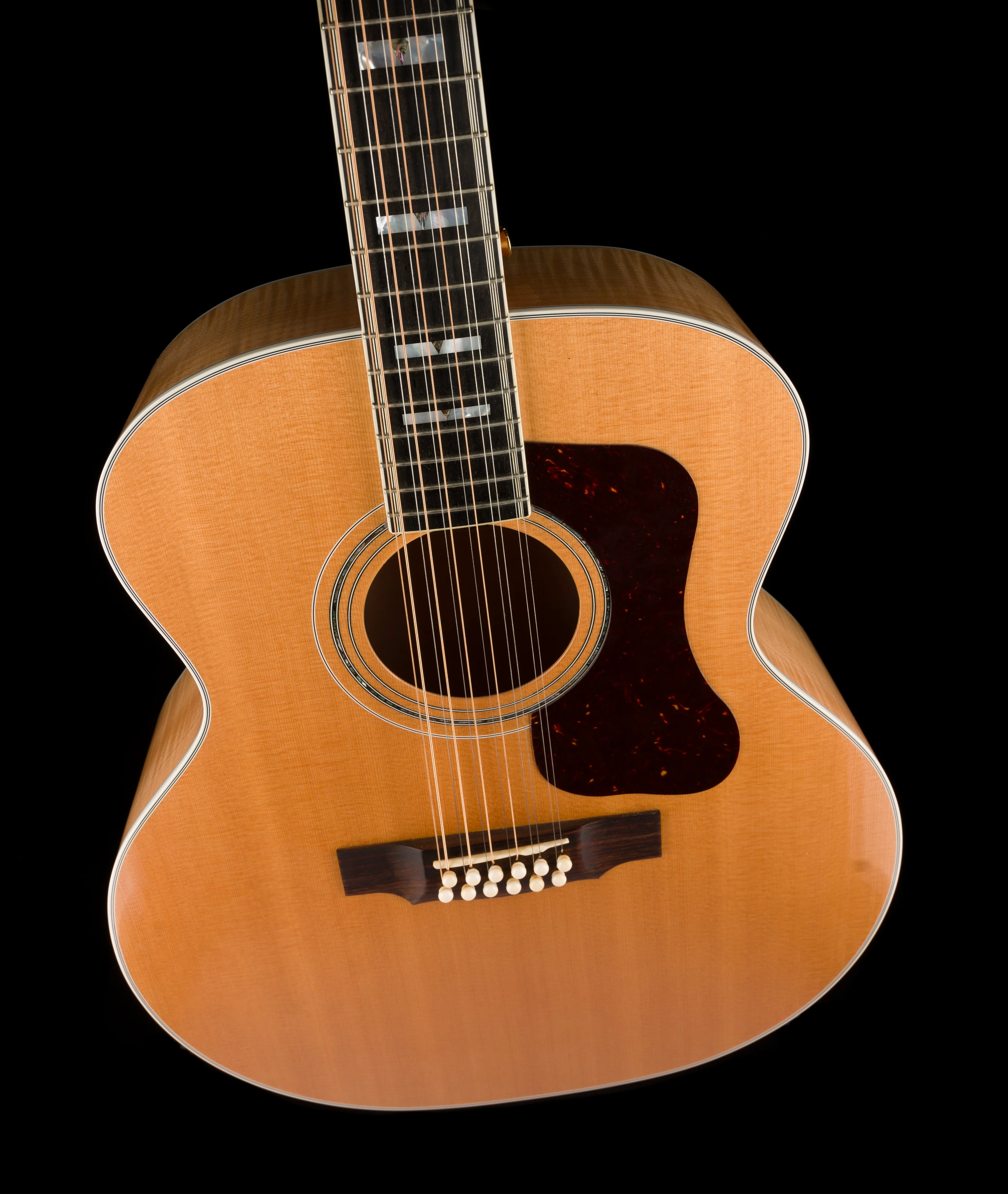 Pre Owned Guild F-512 Maple Blonde 12-String Acoustic Electric Guitar With OHSC - Image 4