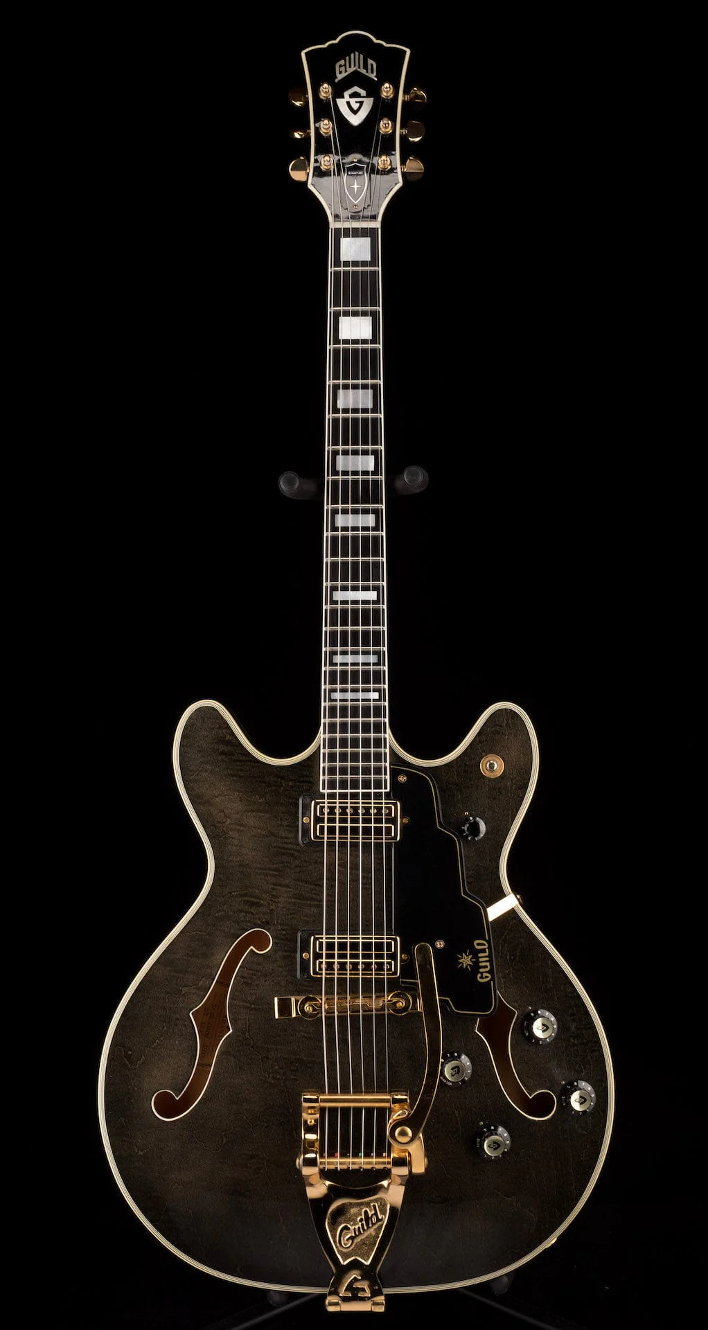 Pre Owned Vintage 1969 Guild Starfire VI Stereo with Bigsby Ebony Grain with OHSC - Jeffrey Foskett Collection - Image 2