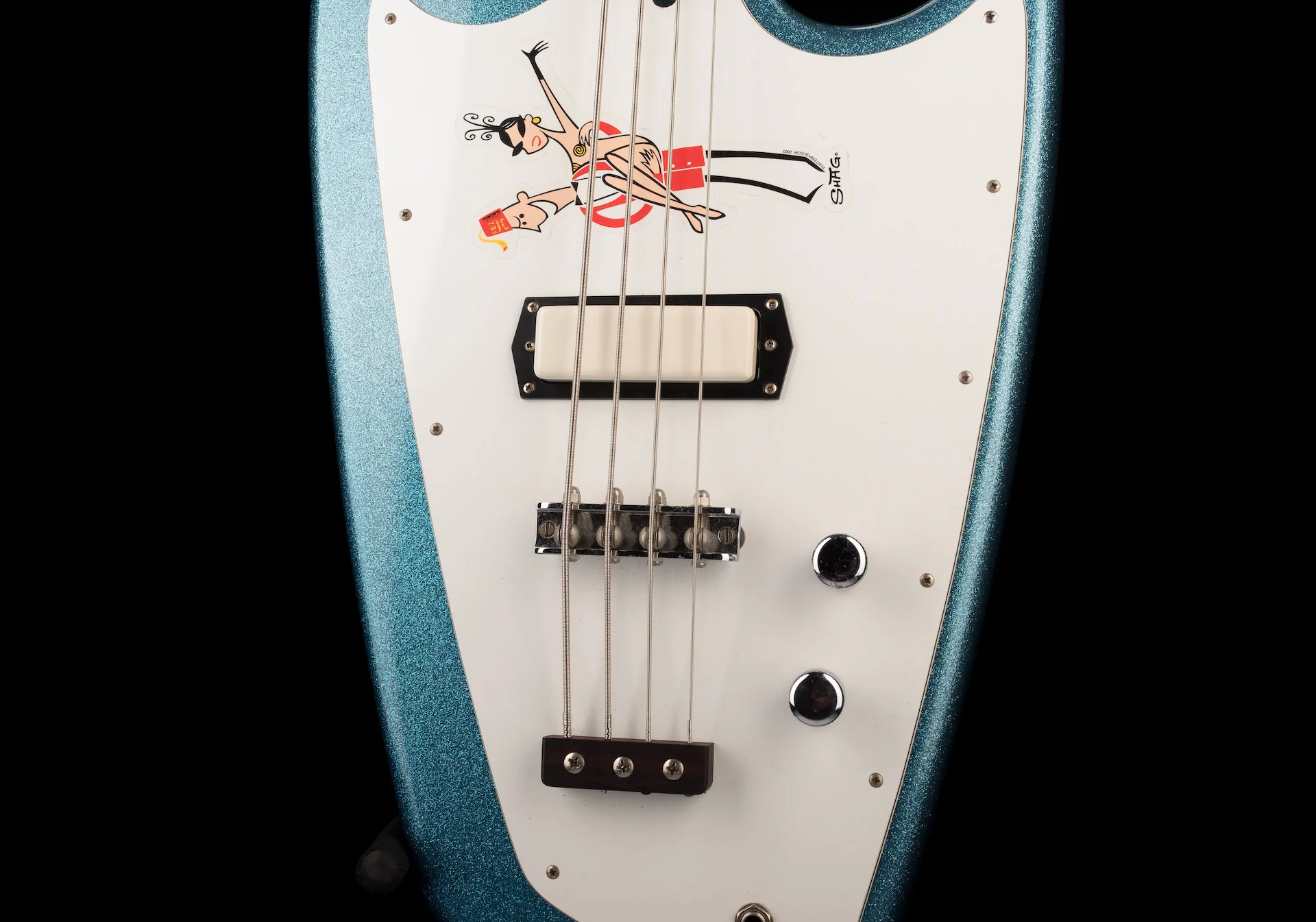 Pre Owned Hallmark by Shade Swept-Wing Reissue Bass Blue Sparkle With OHSC - Image 6