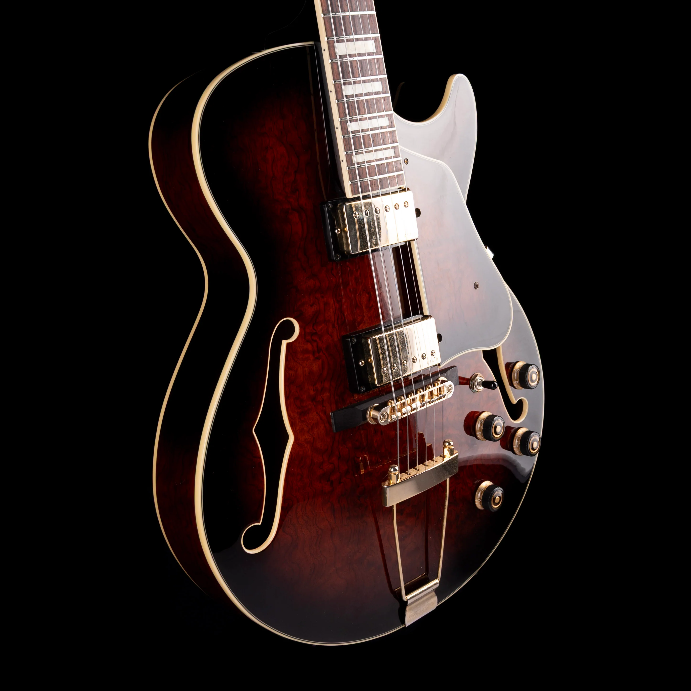 Pre Owned Ibanez Artcore AG95-DBS-12-04 Hollow Body Electric Guitar Dark Brown Sunburst with Gig Bag - Image 6