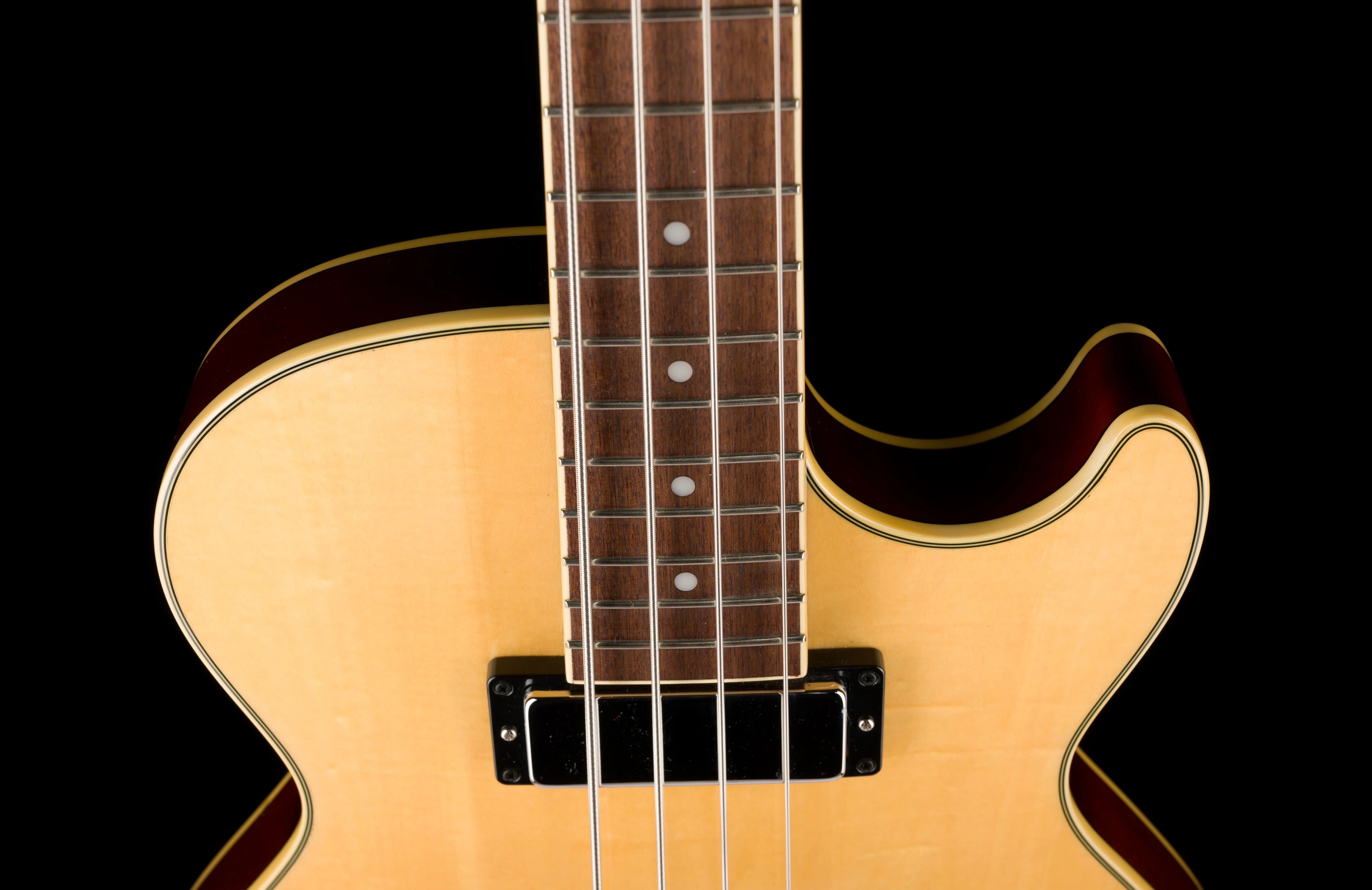 Used Ibanez Artcore AGB200 Semi-Hollow Body Natural Bass With Gig Bag - Image 3