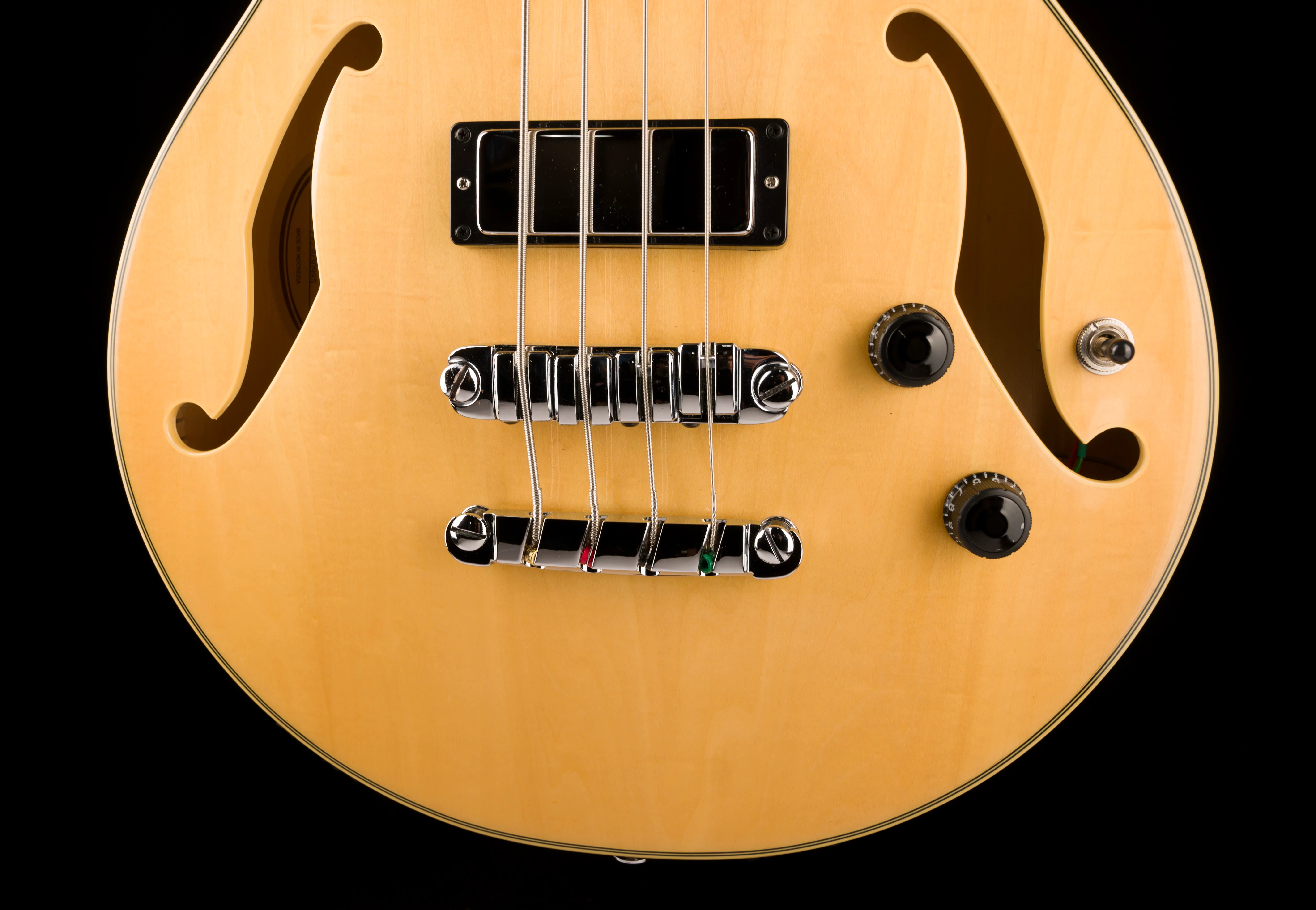 Used Ibanez Artcore AGB200 Semi-Hollow Body Natural Bass With Gig Bag - Image 5