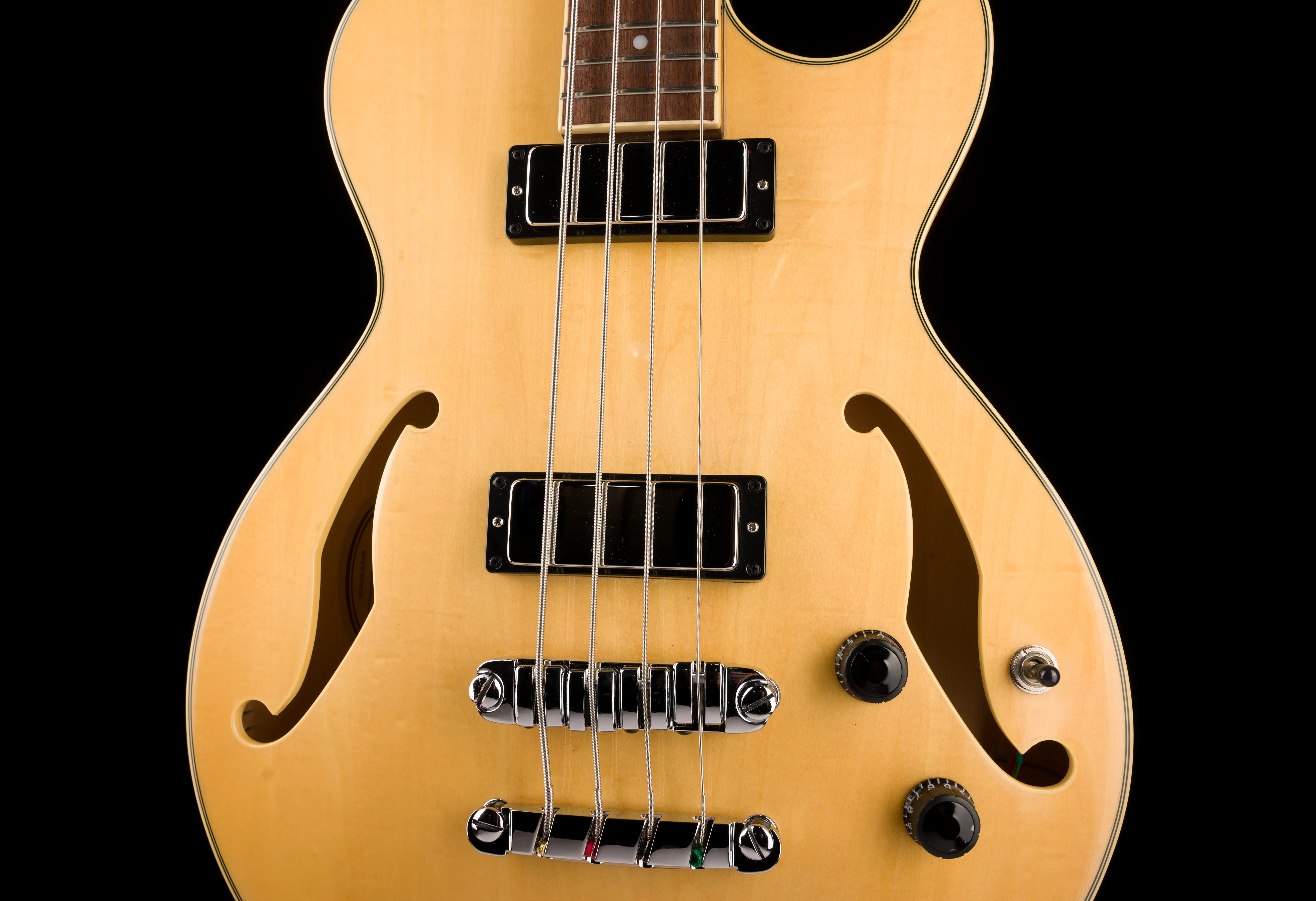 Used Ibanez Artcore AGB200 Semi-Hollow Body Natural Bass With Gig Bag - Image 6