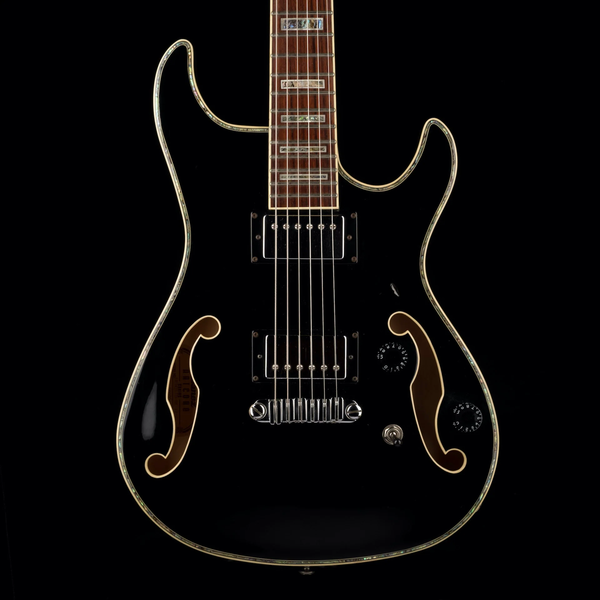 Pre Owned Ibanez AWD82LTD Black Semi-Hollow Guitar With Gig Bag