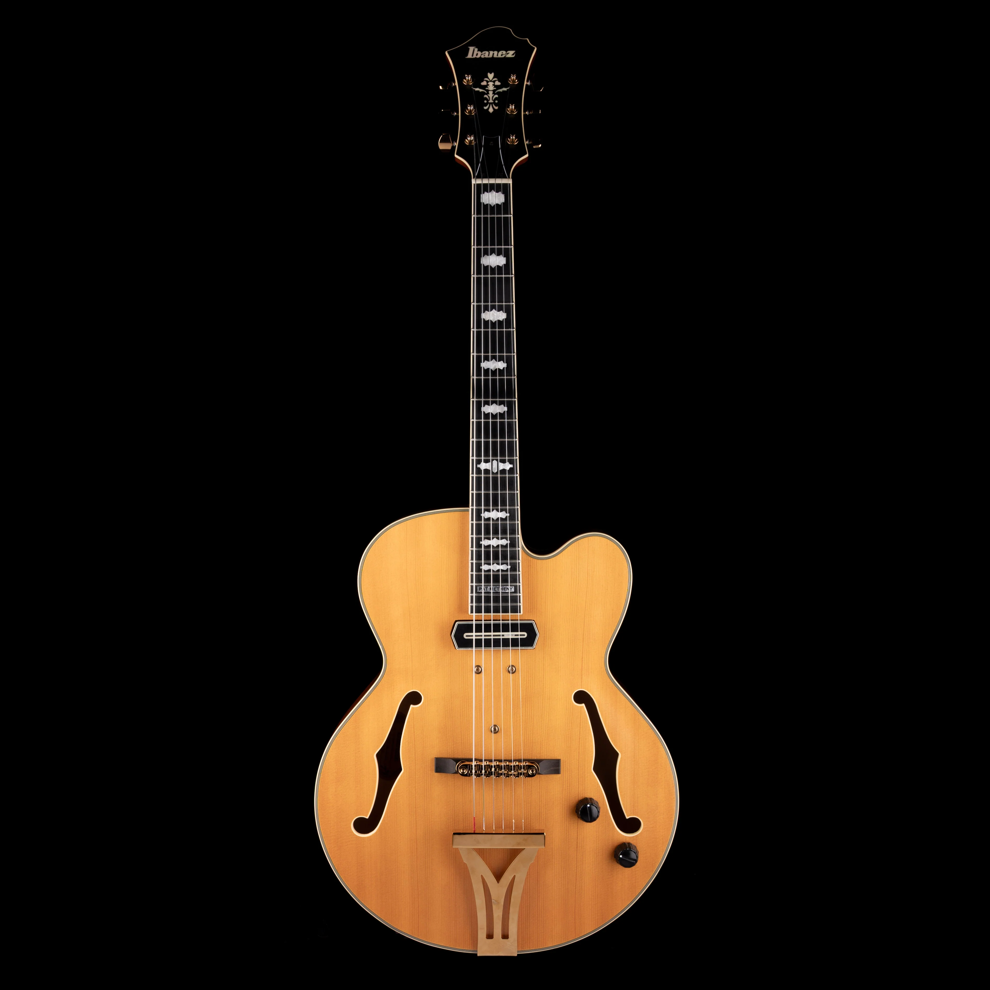 Pre Owned Ibanez PM3C Pat Metheny Signature Hollow-body Electric Guitar Natural Amber With OHSC - Image 2