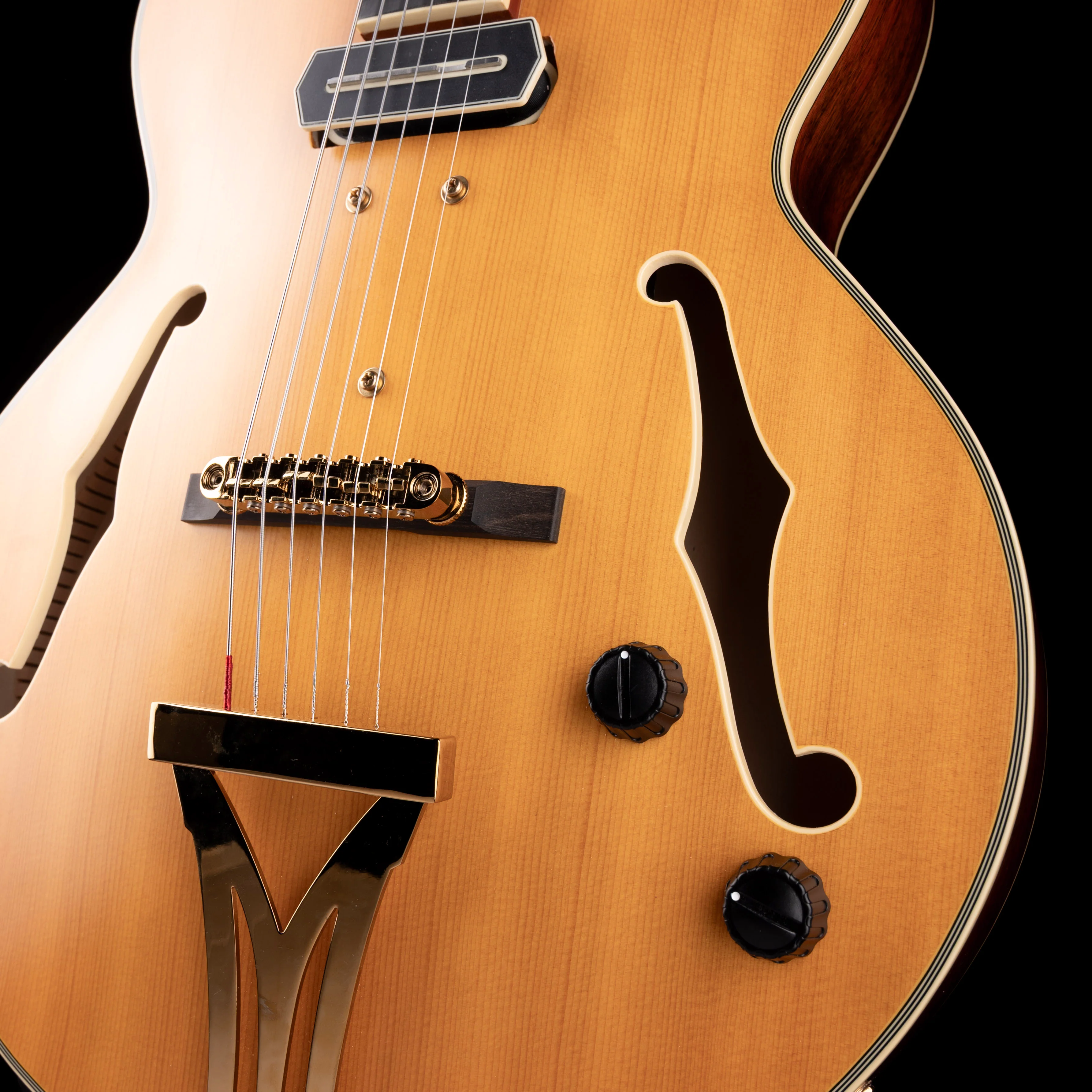 Pre Owned Ibanez PM3C Pat Metheny Signature Hollow-body Electric Guitar Natural Amber With OHSC - Image 6