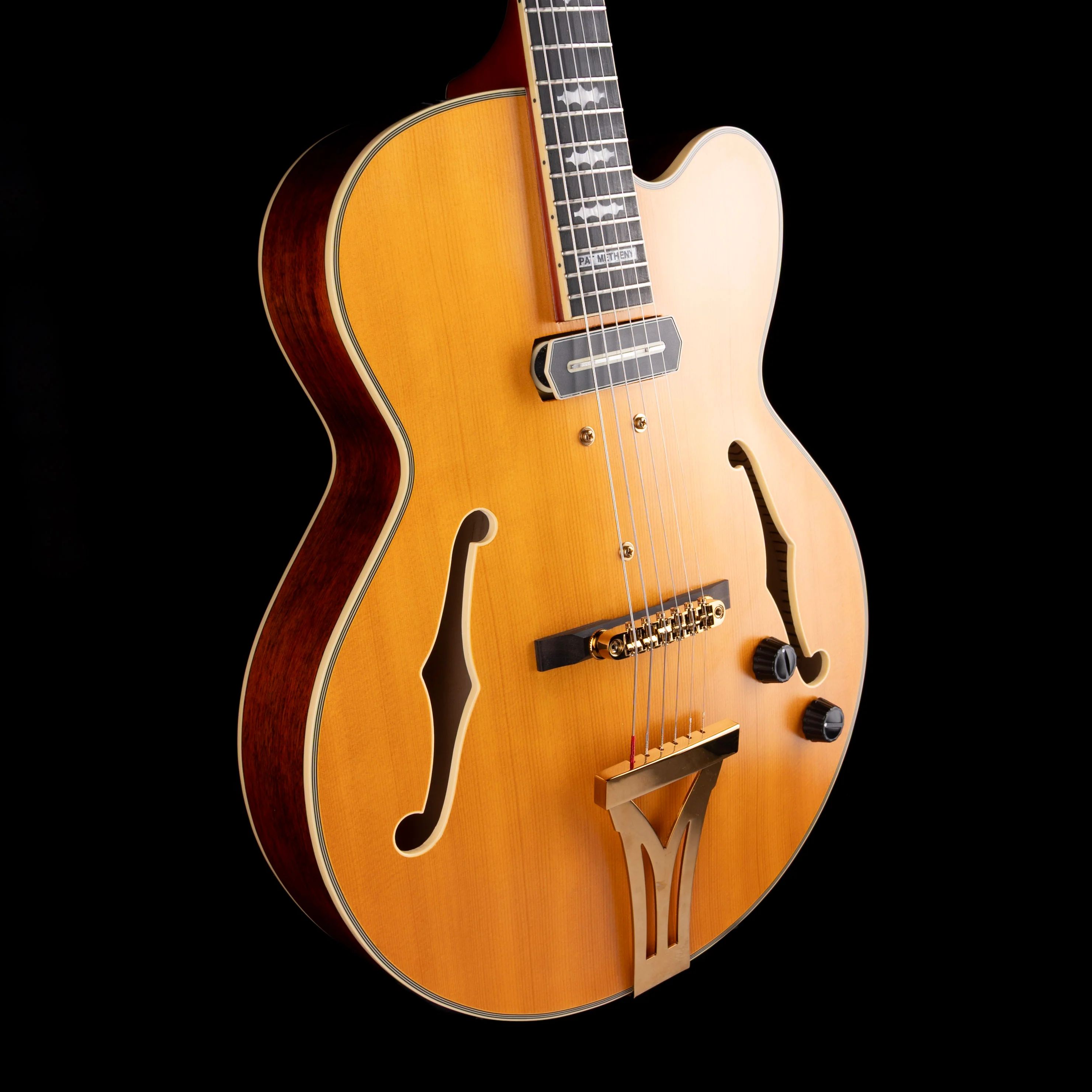 Pre Owned Ibanez PM3C Pat Metheny Signature Hollow-body Electric Guitar Natural Amber With OHSC - Image 7