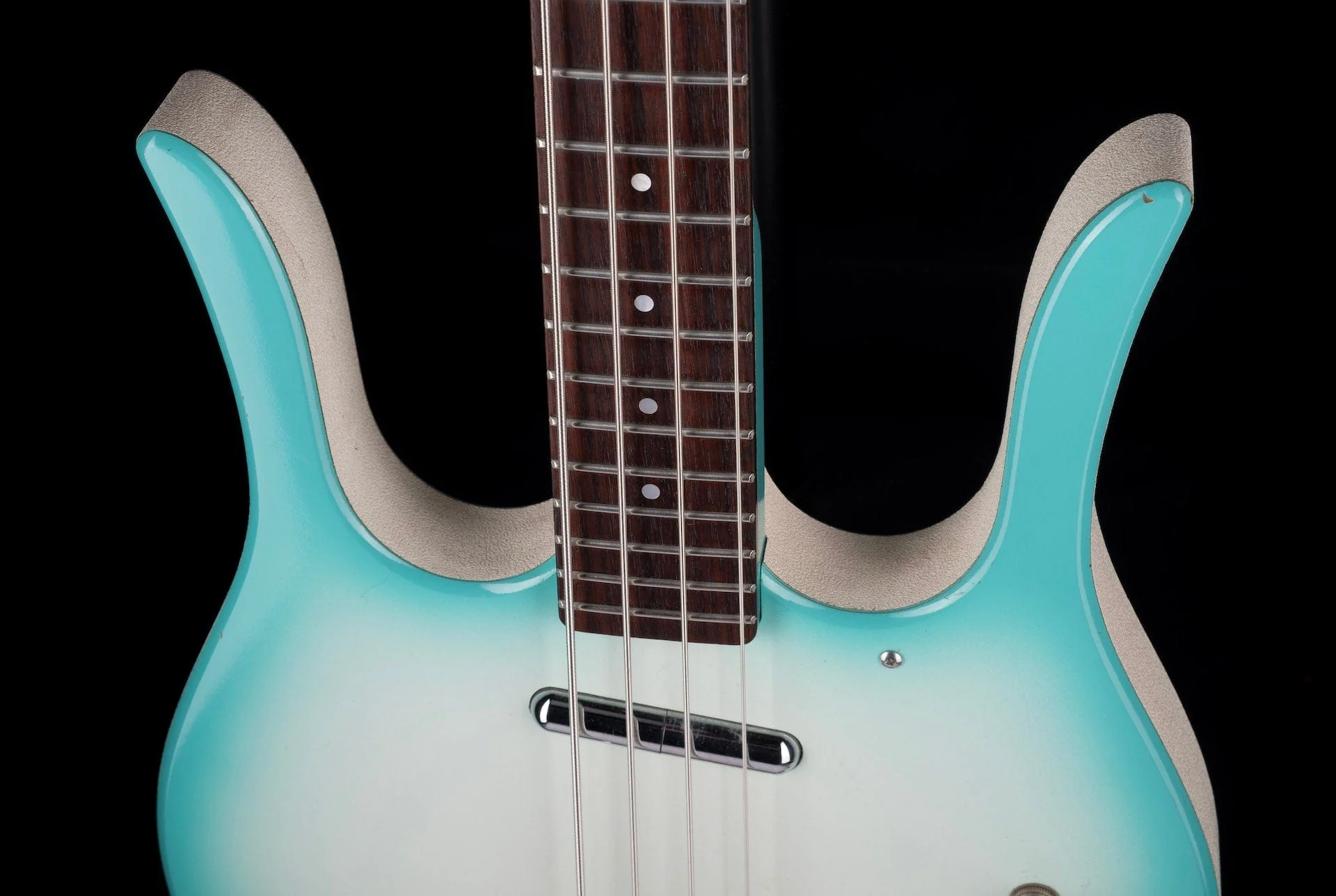 Pre Owned Jerry Jones Longhorn Bass IV Blue Burst - John Waite Collection - Image 3