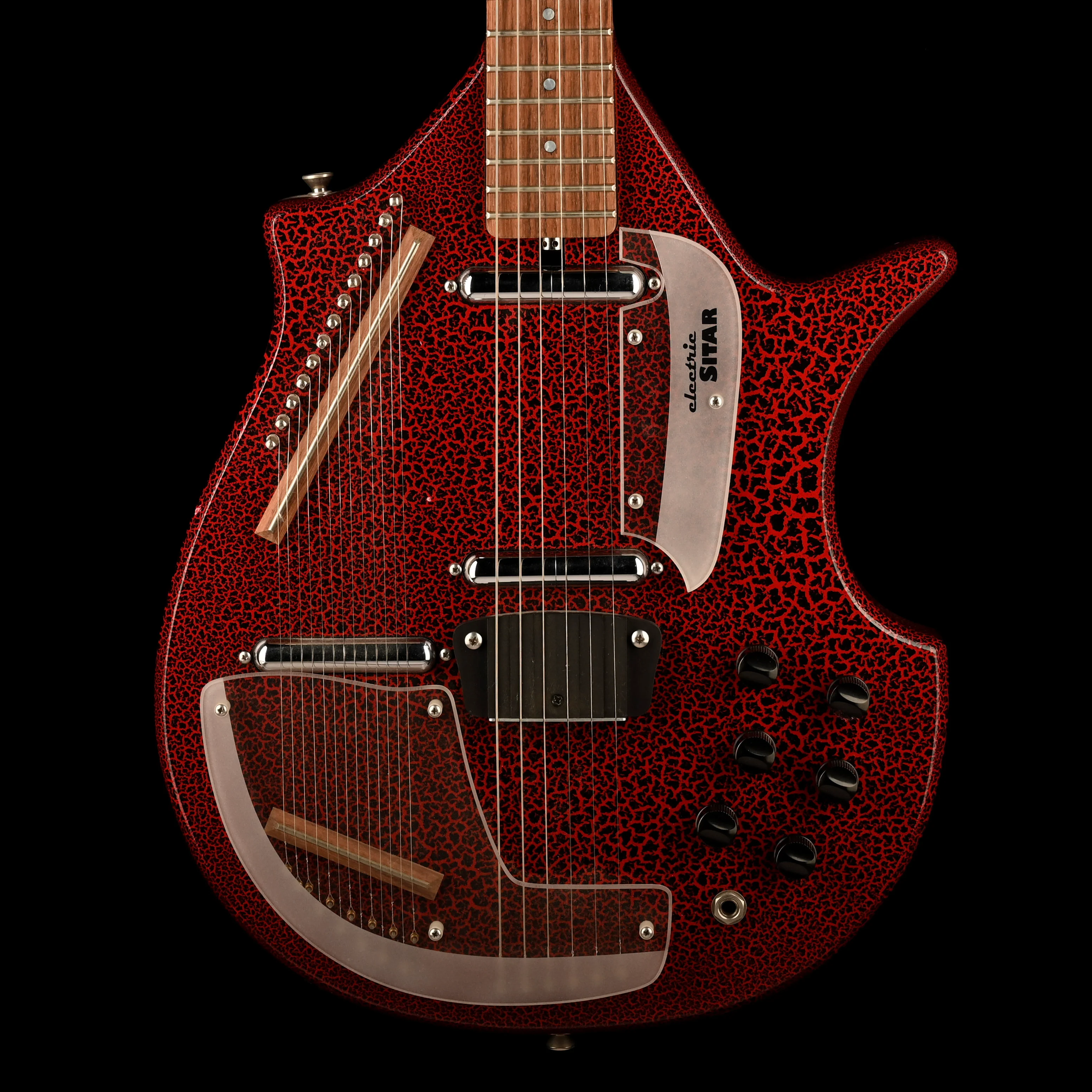 Pre Owned Jerry Jones Master Sitar Electric Guitar Red Crackle With OHSC