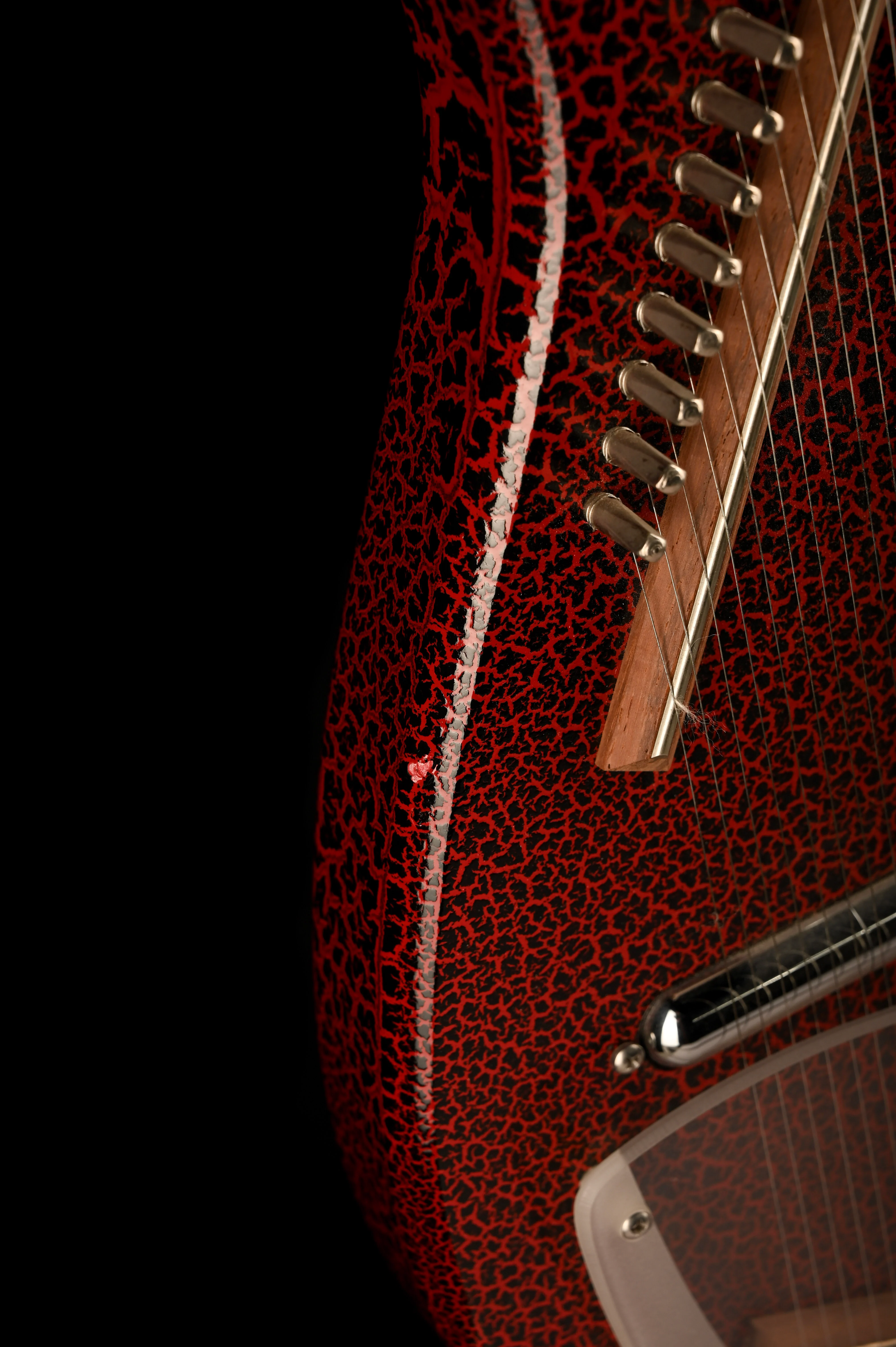 Pre Owned Jerry Jones Master Sitar Electric Guitar Red Crackle With OHSC - Image 10