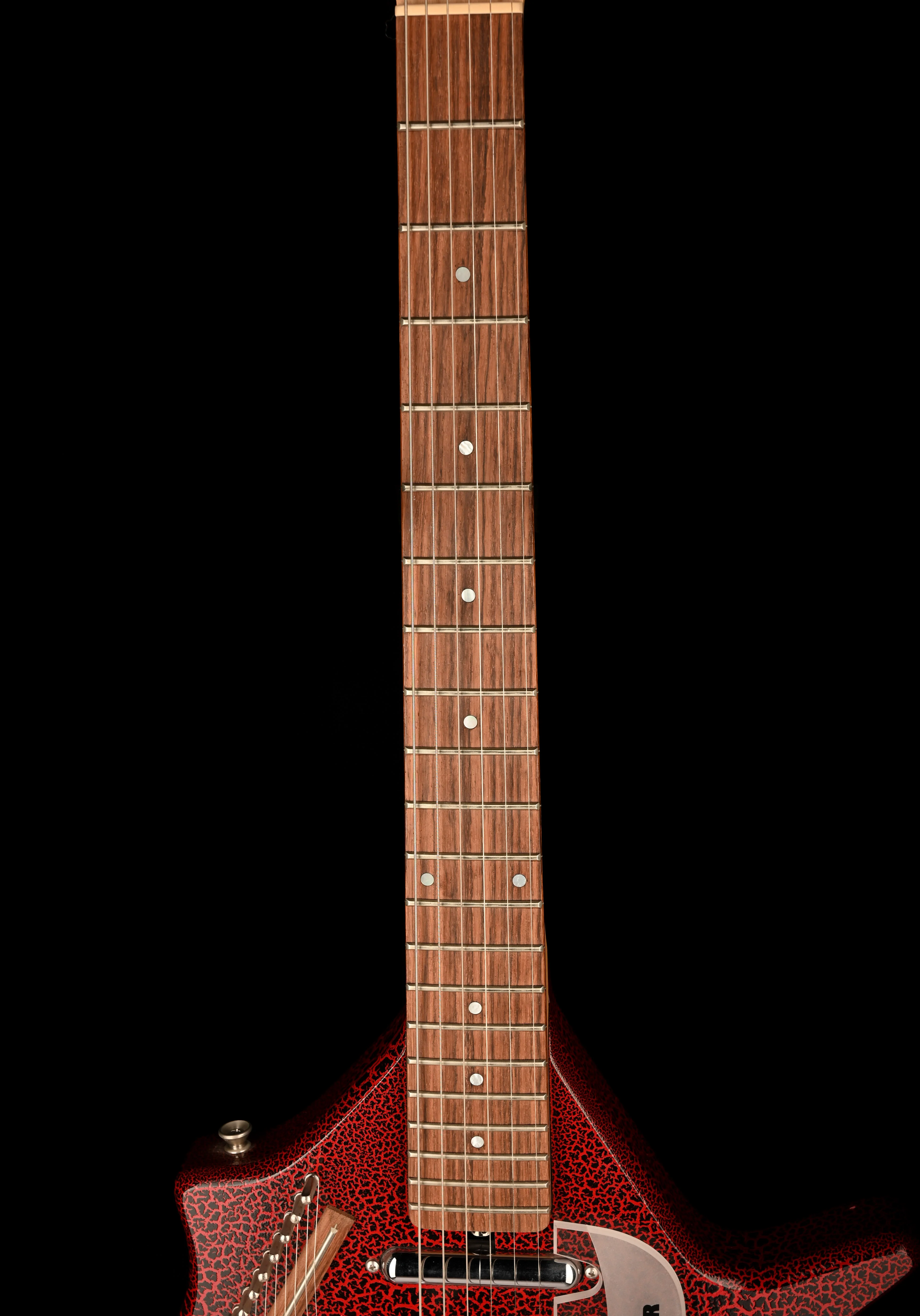 Pre Owned Jerry Jones Master Sitar Electric Guitar Red Crackle With OHSC - Image 11