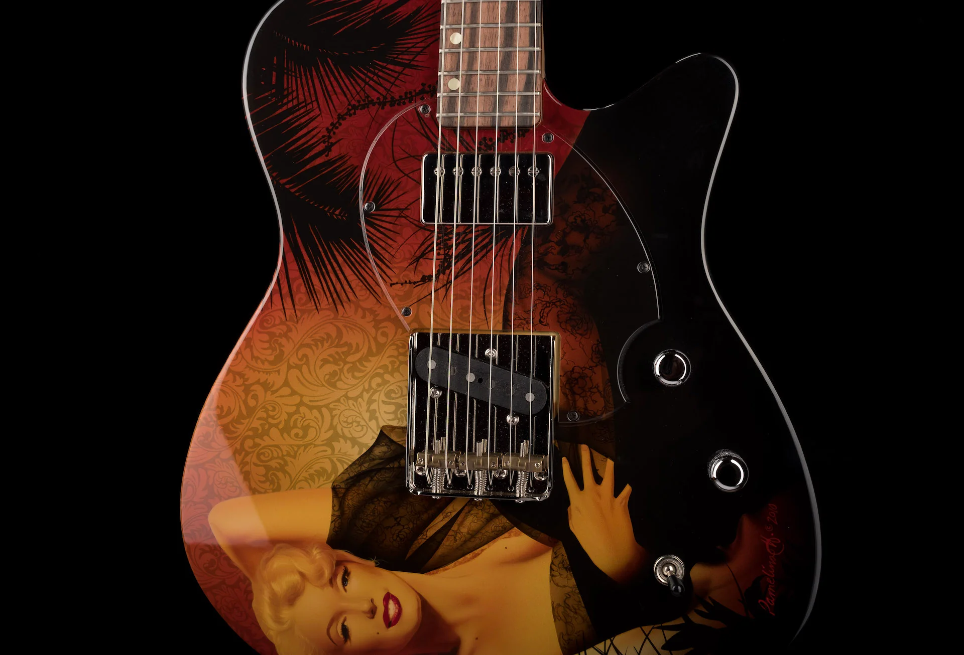 John Page Guitars Just Marilyn Guitar with Painting - Pamelina H Collection - Image 8